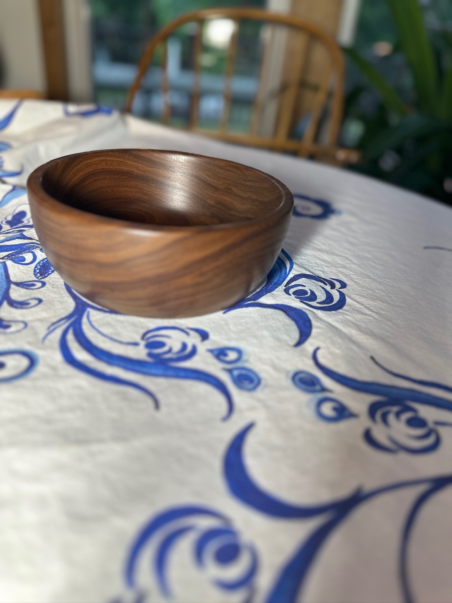 Walnut Bowl Approx 3" tall and 7 1/4" diameter.