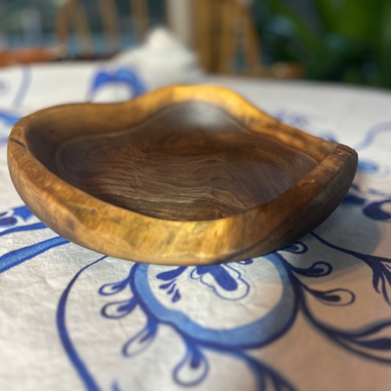 Live Edge Walnut Crotch Bowl Appox 9" Diameter X 2 3/4" Tall