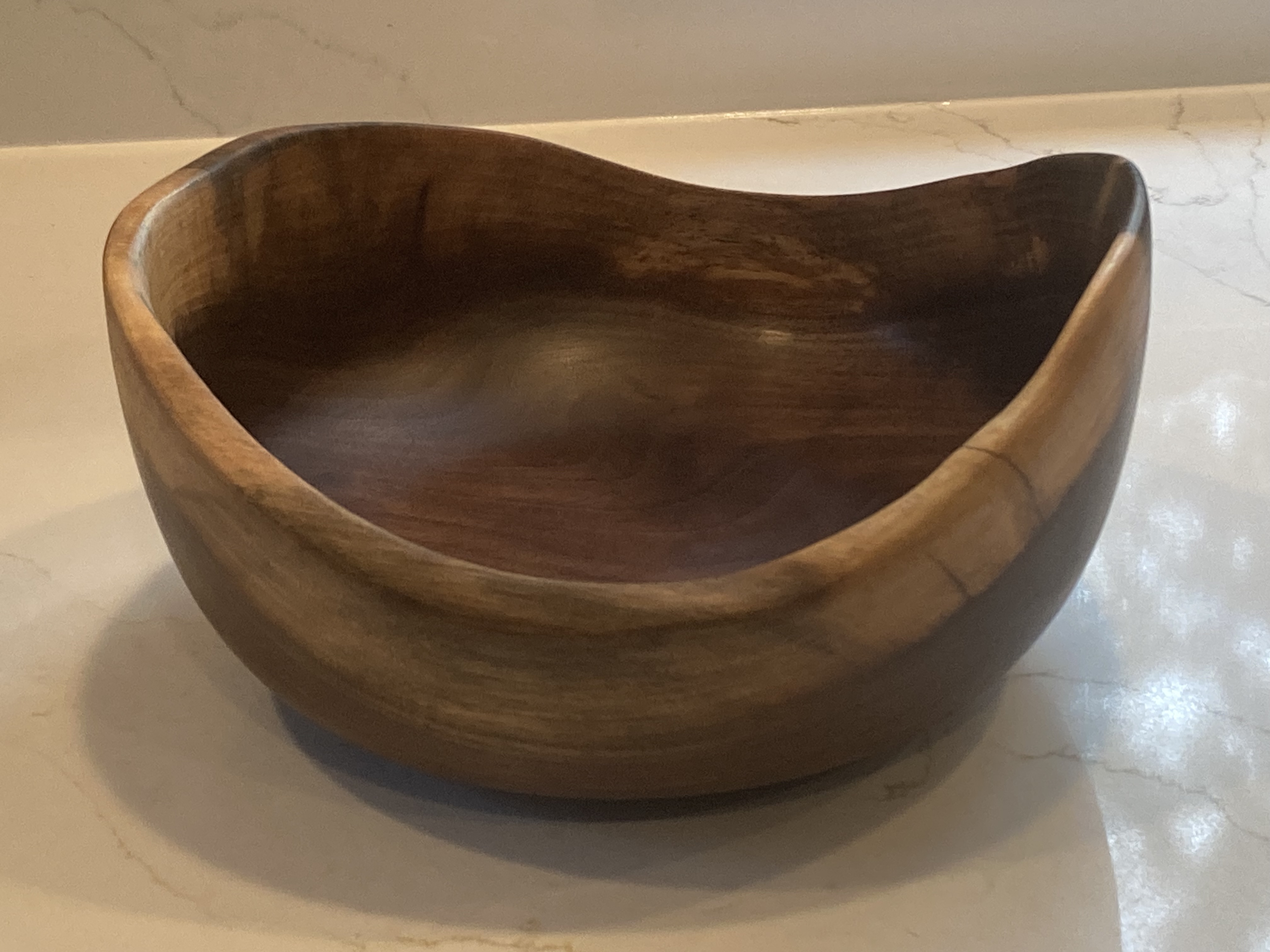 Beautiful live edge Walnut crotch bowl approx 7 3/4" D X 4" Tall