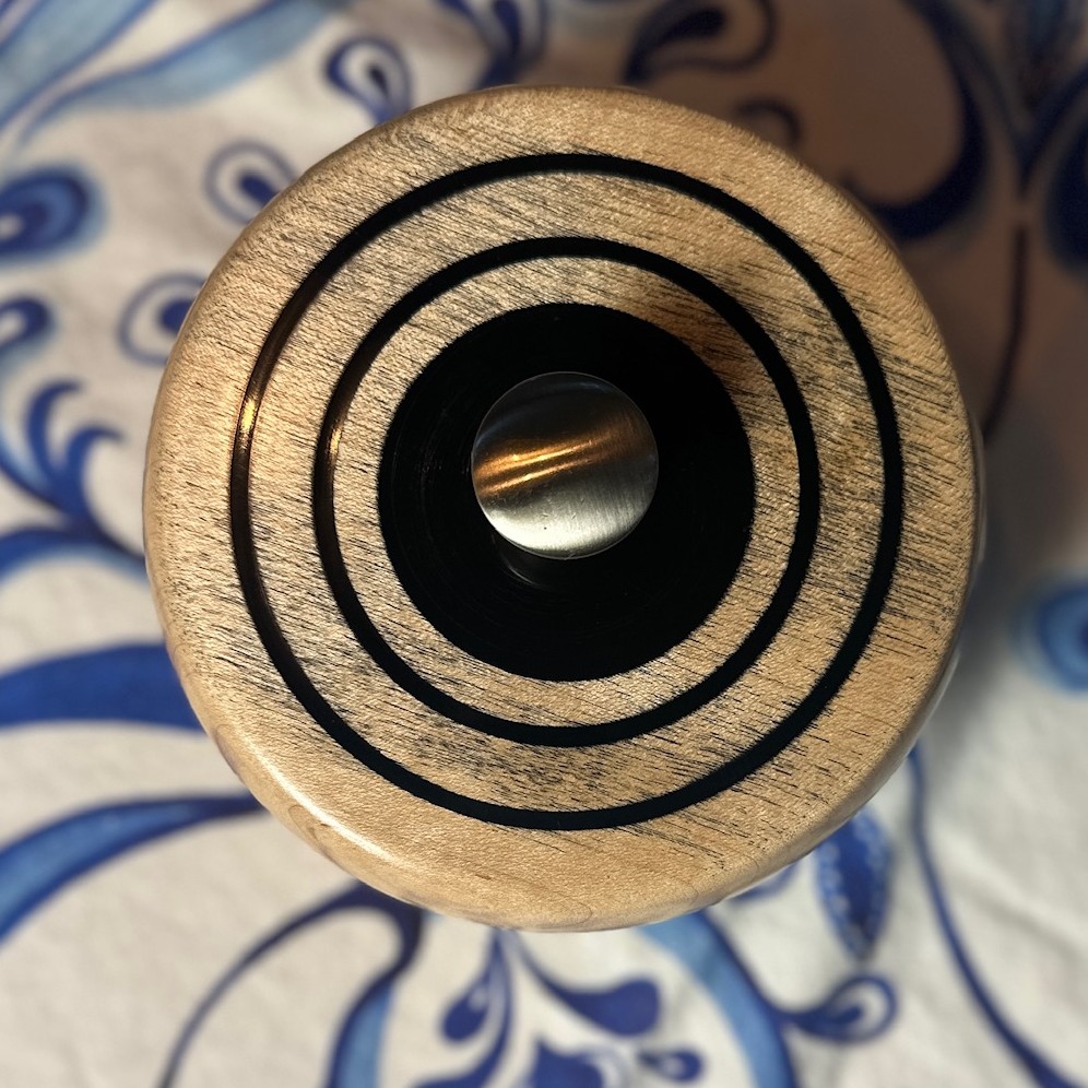 Ash and Epoxy Box Approx 5 1/4" Diameter X 2 1/2" Tall