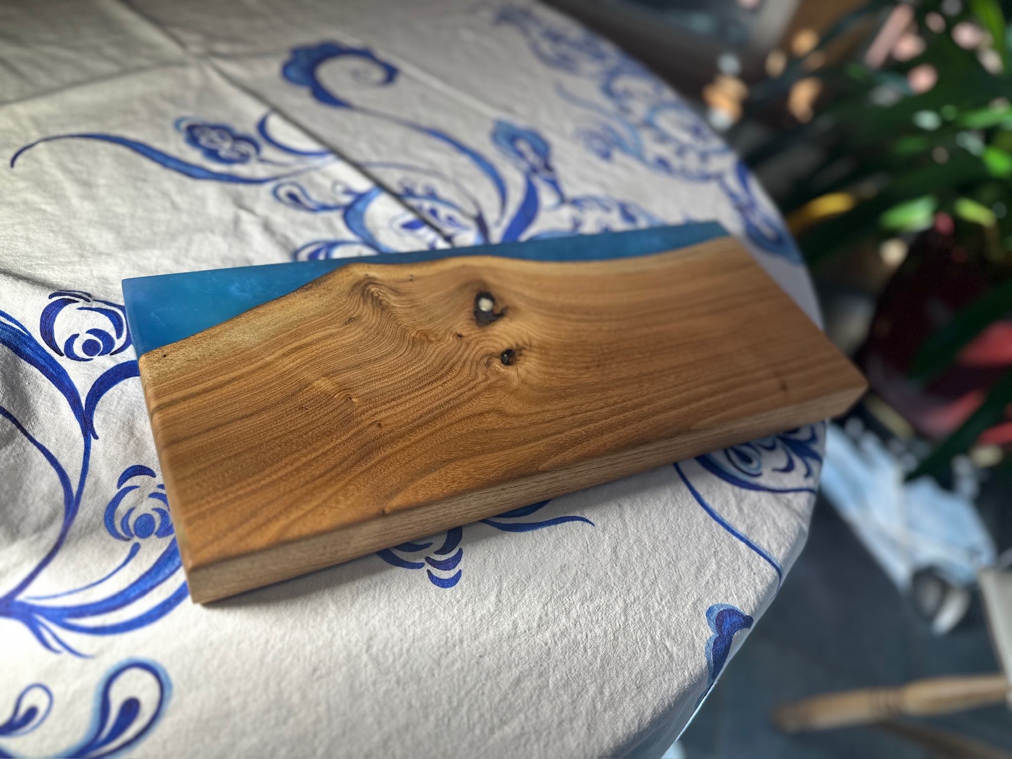 Epoxy and Walnut Serving Board Approx 17-7/8" X 7-3/8" X 1-1/2"