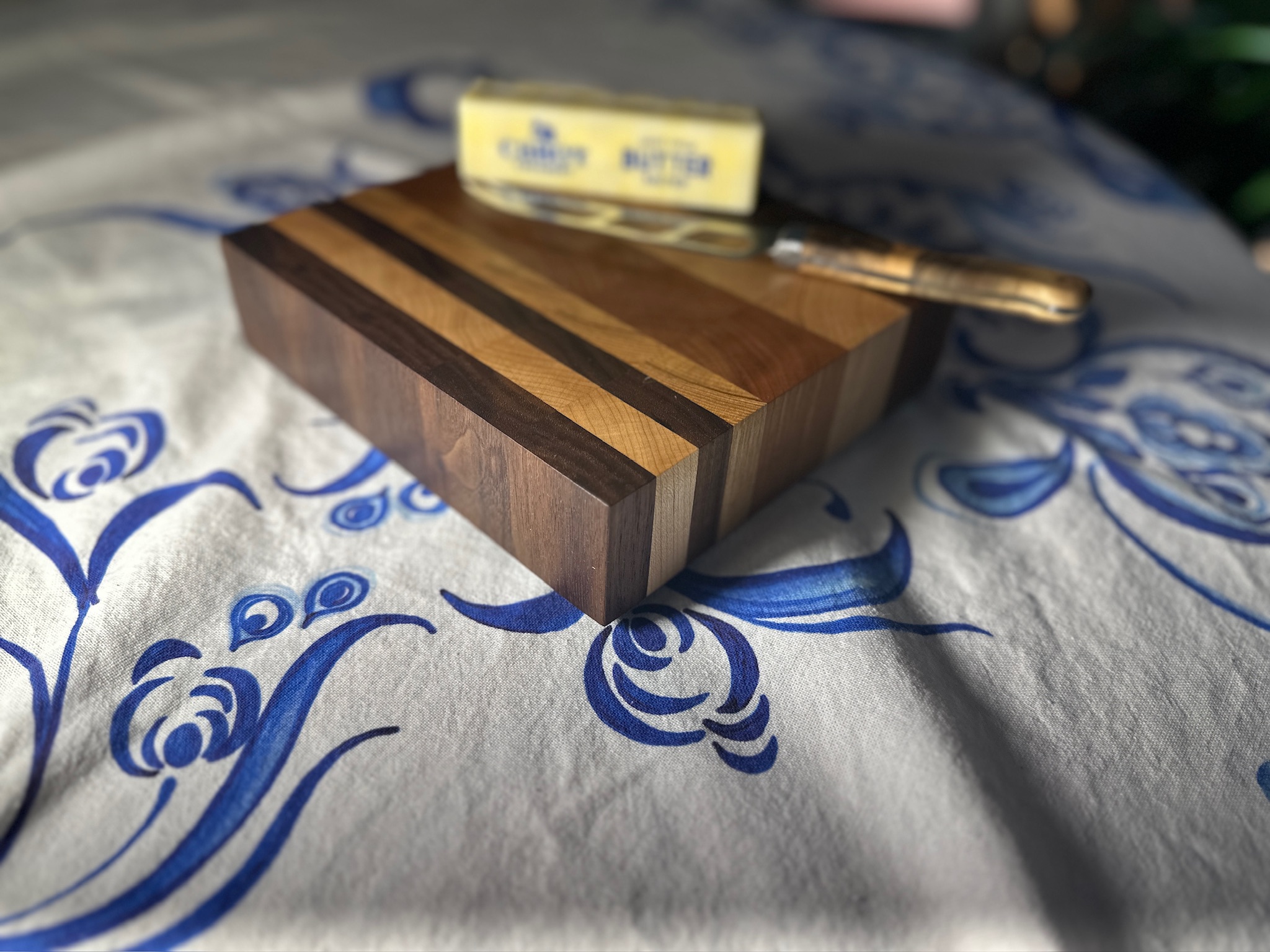 Small End Grain Cutting Board Approx 7.5" X 8" X 1 7/8"