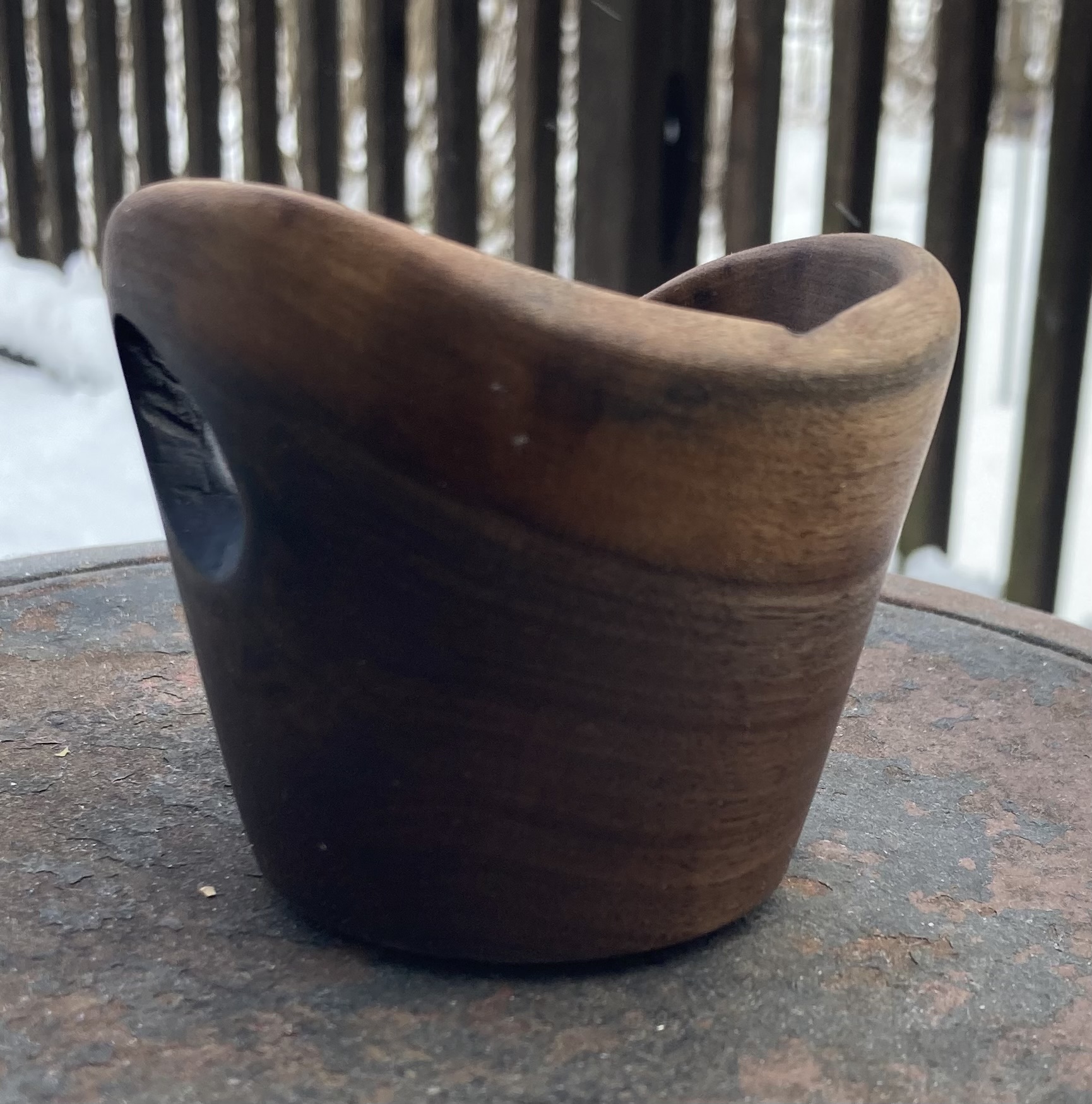 Small Live Edge Walnut Bowl Approx 3 1/8" Diameter X 3" Tall