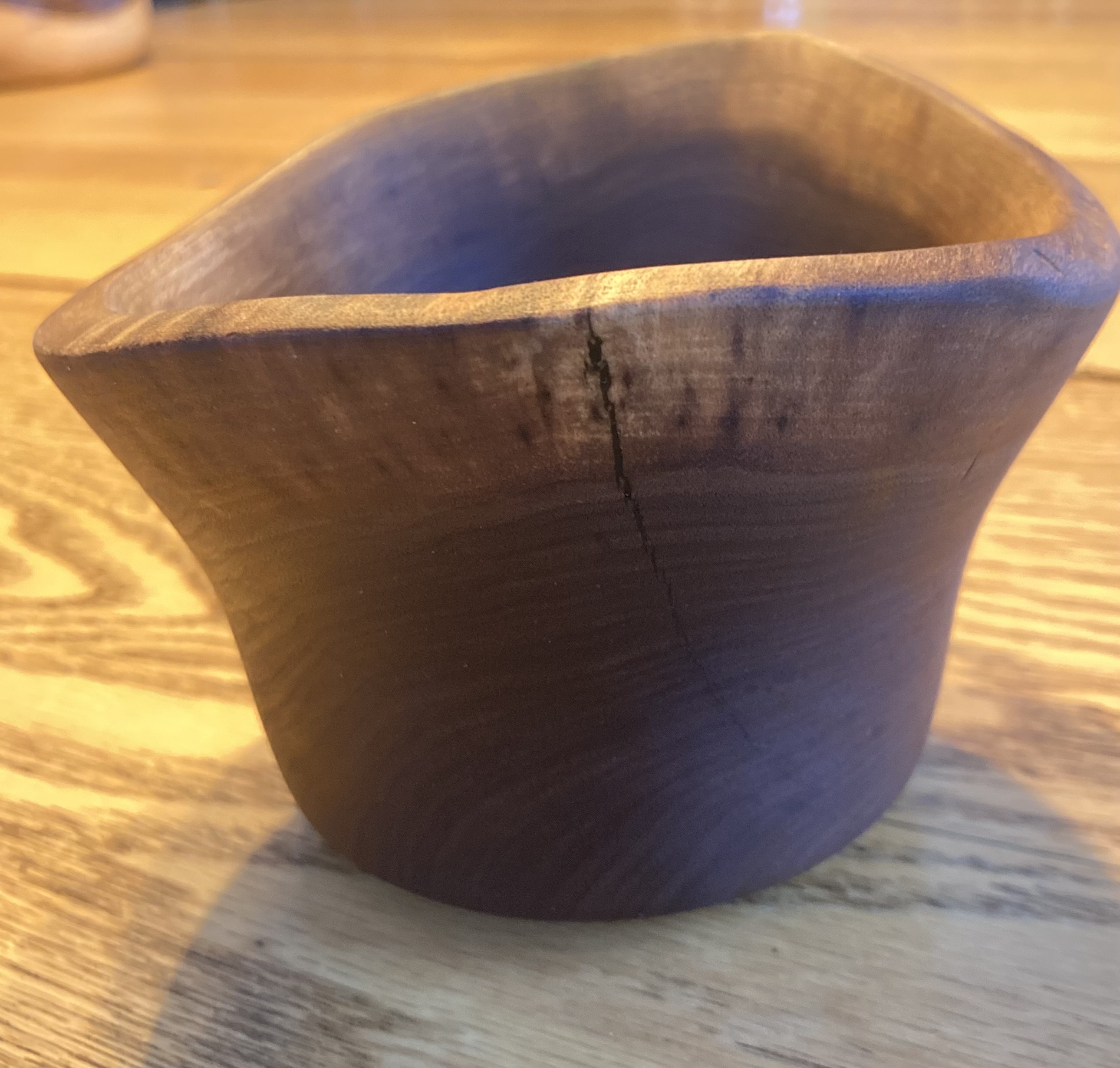 Small Natural Edge Walnut Bowl Approx 5 3/4" Diameter X 3 3/4" Tall