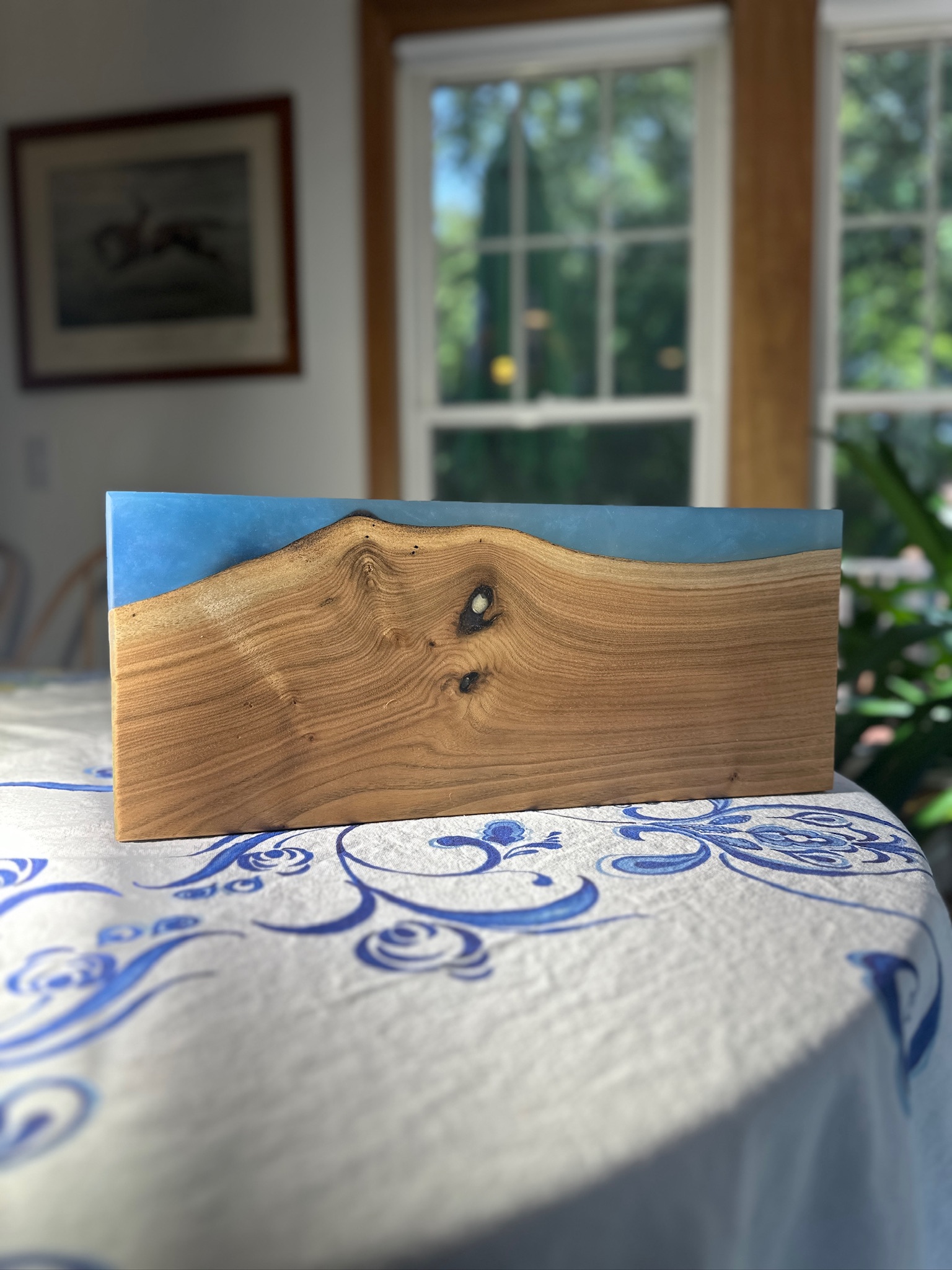 Epoxy and Walnut Serving Board Approx 17-7/8" X 7-3/8" X 1-1/2"