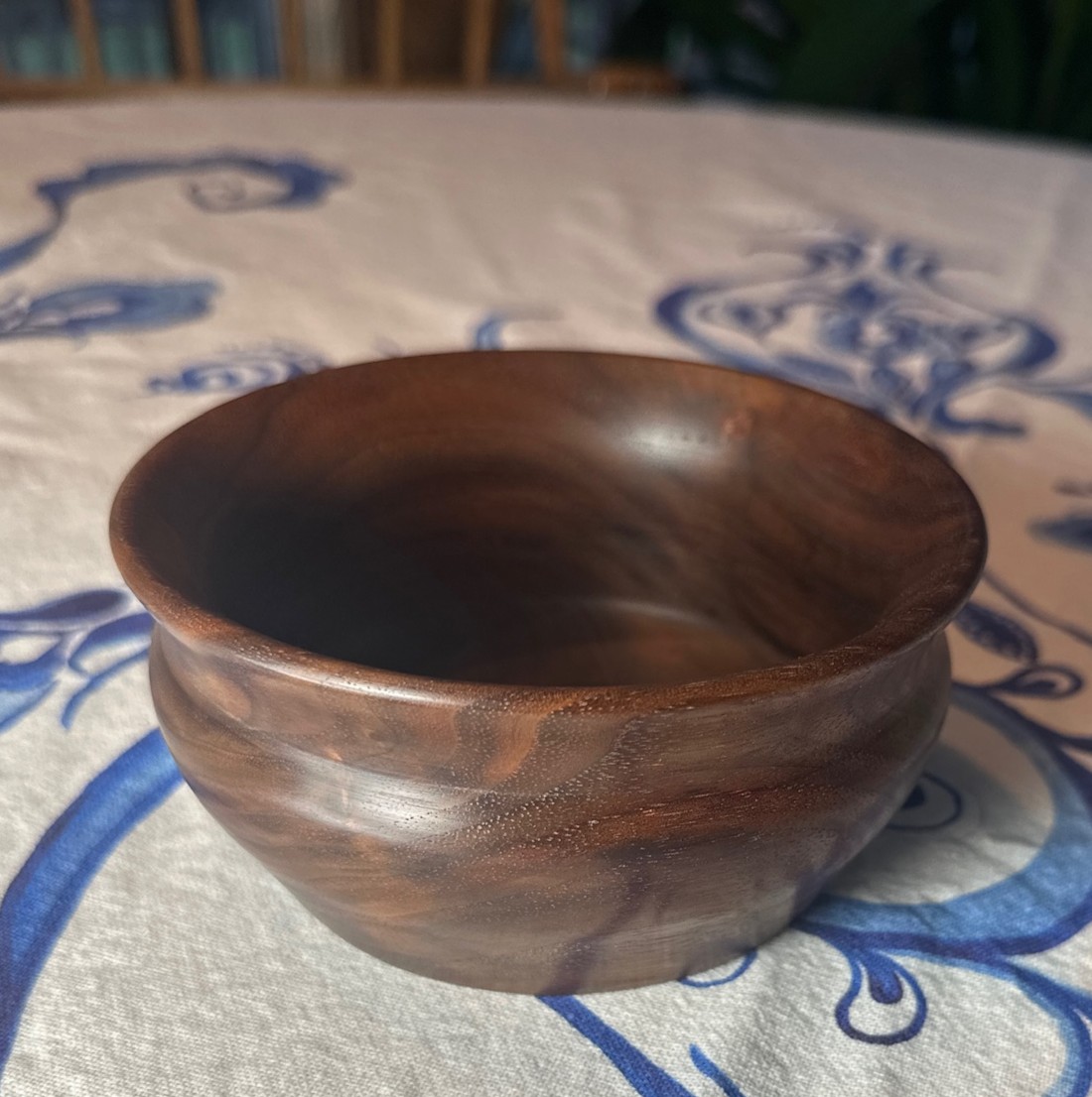 Monkey Wood Bowl Approx 5 1/2" diameter X 2 1/2" tall. 