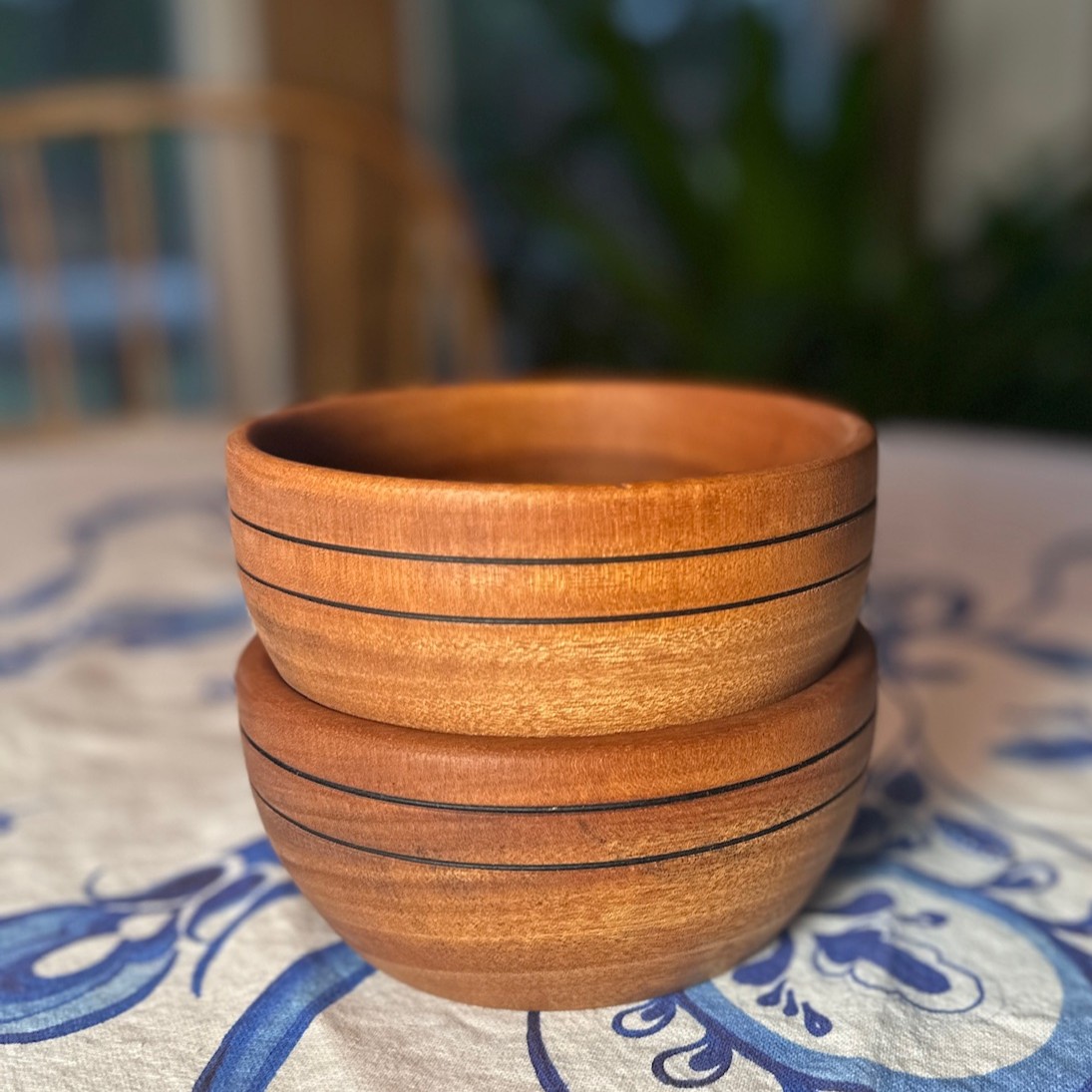Set of 2 Mahogany Bowls Approx 5 5/8" Diameter X 2 1/2" tall