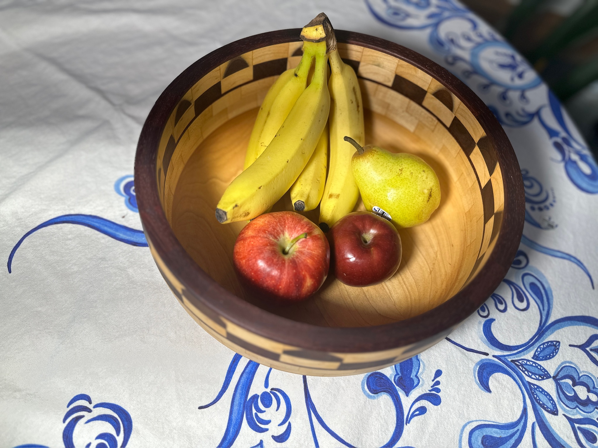 Large Segmented Salad Bowl Approx 12 1/8" diameter X 4 1/2" tall.