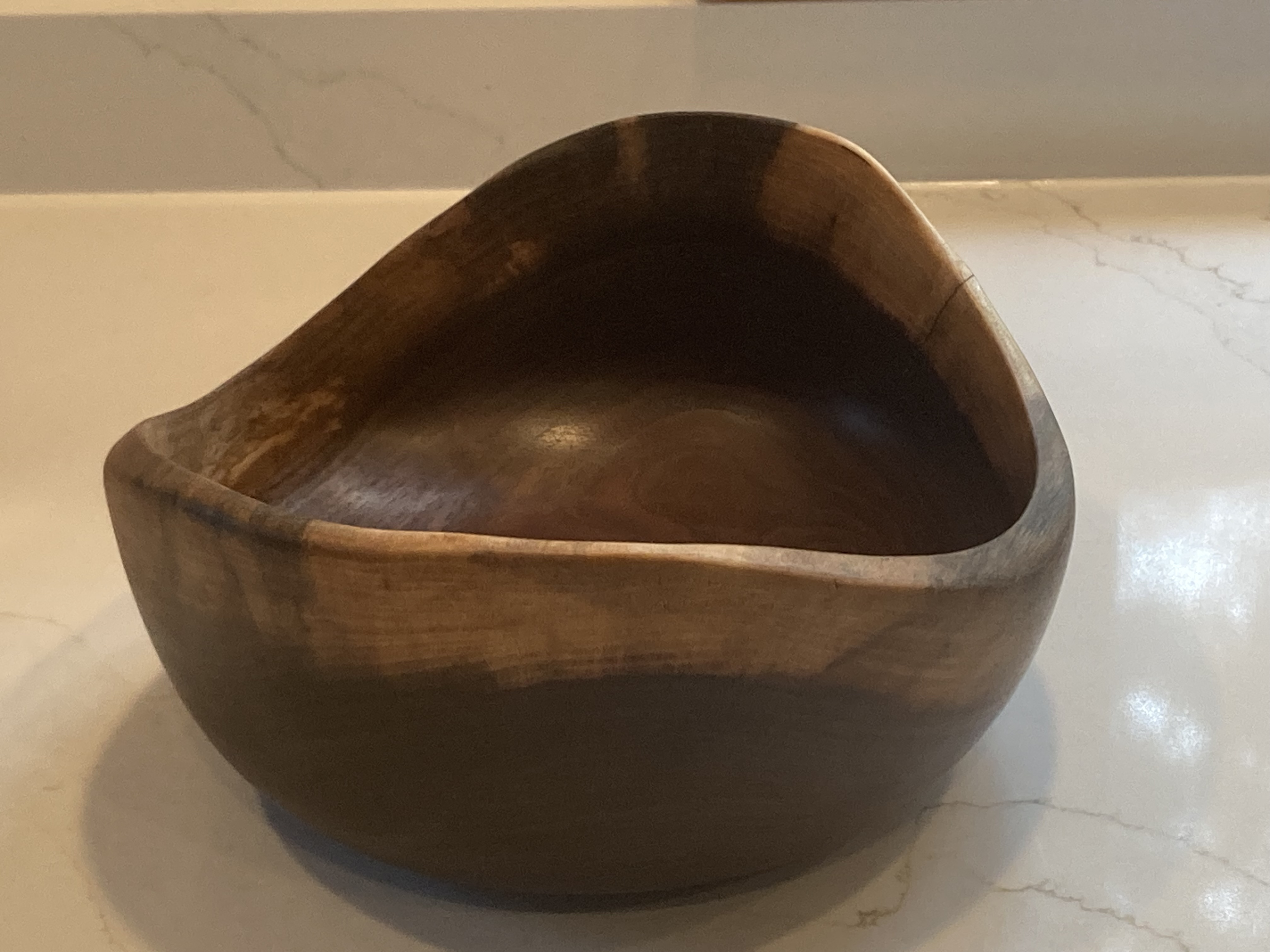 Beautiful live edge Walnut crotch bowl approx 7 3/4" D X 4" Tall
