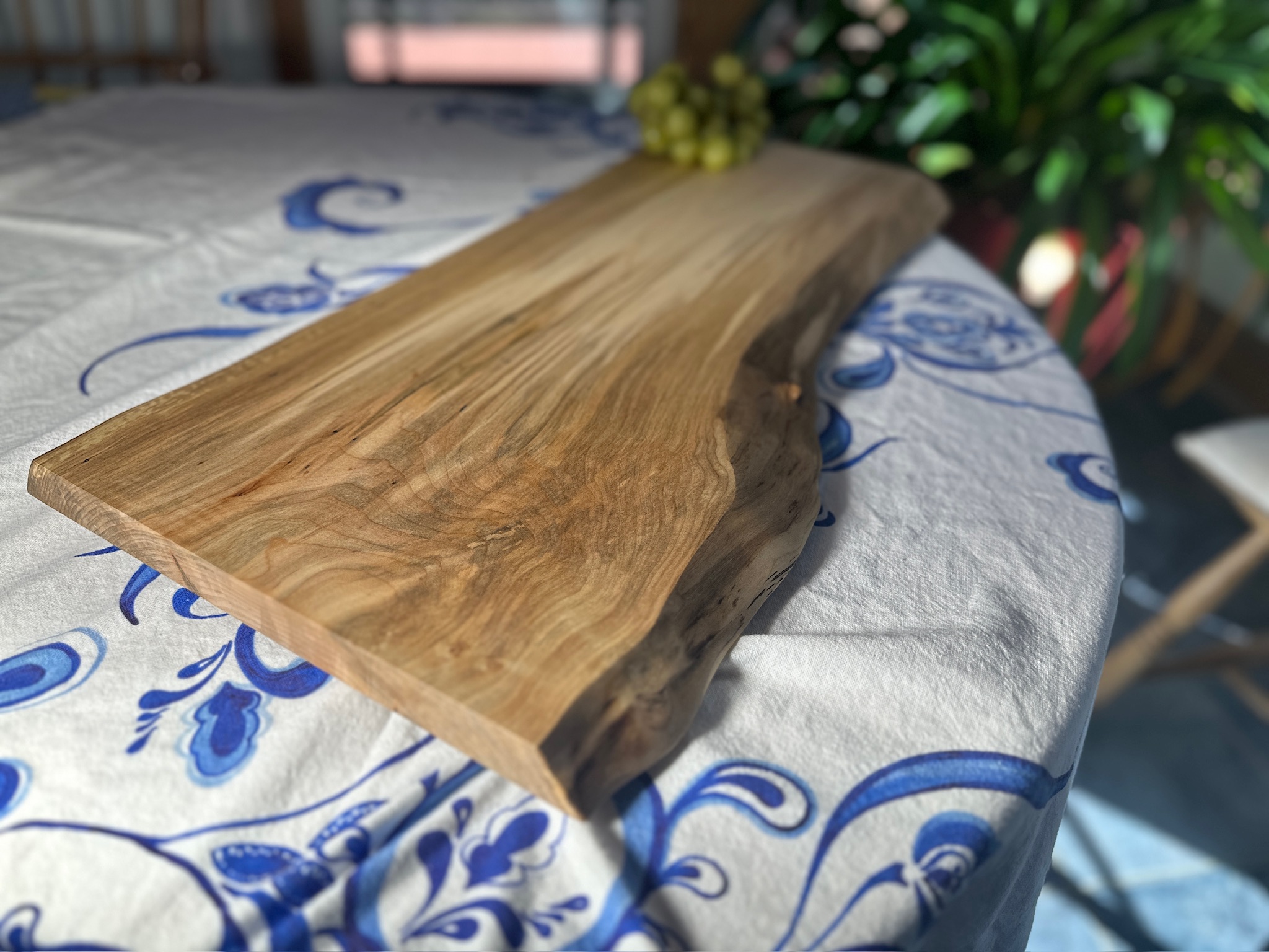 Large Live Edge Ambrosia Maple Charcuterie Board 26" X 11" X 12-1/2" X 1"