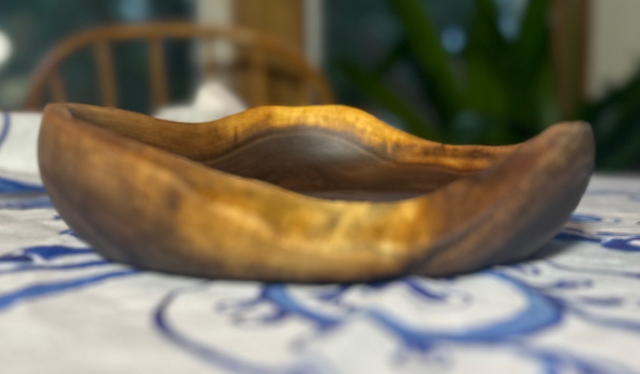 Live Edge Walnut Crotch Bowl Appox 9" Diameter X 2 3/4" Tall