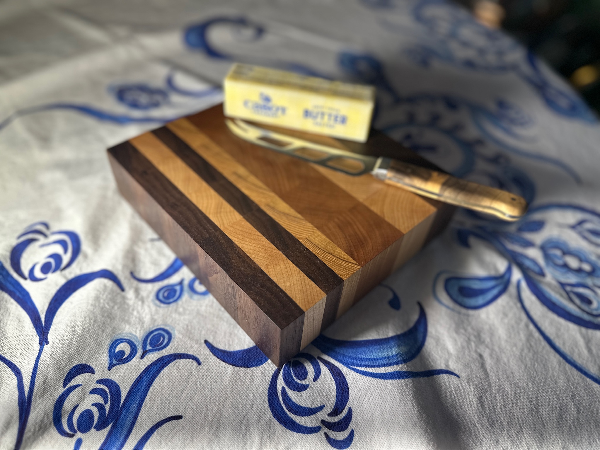 Small End Grain Cutting Board Approx 7.5" X 8" X 1 7/8"