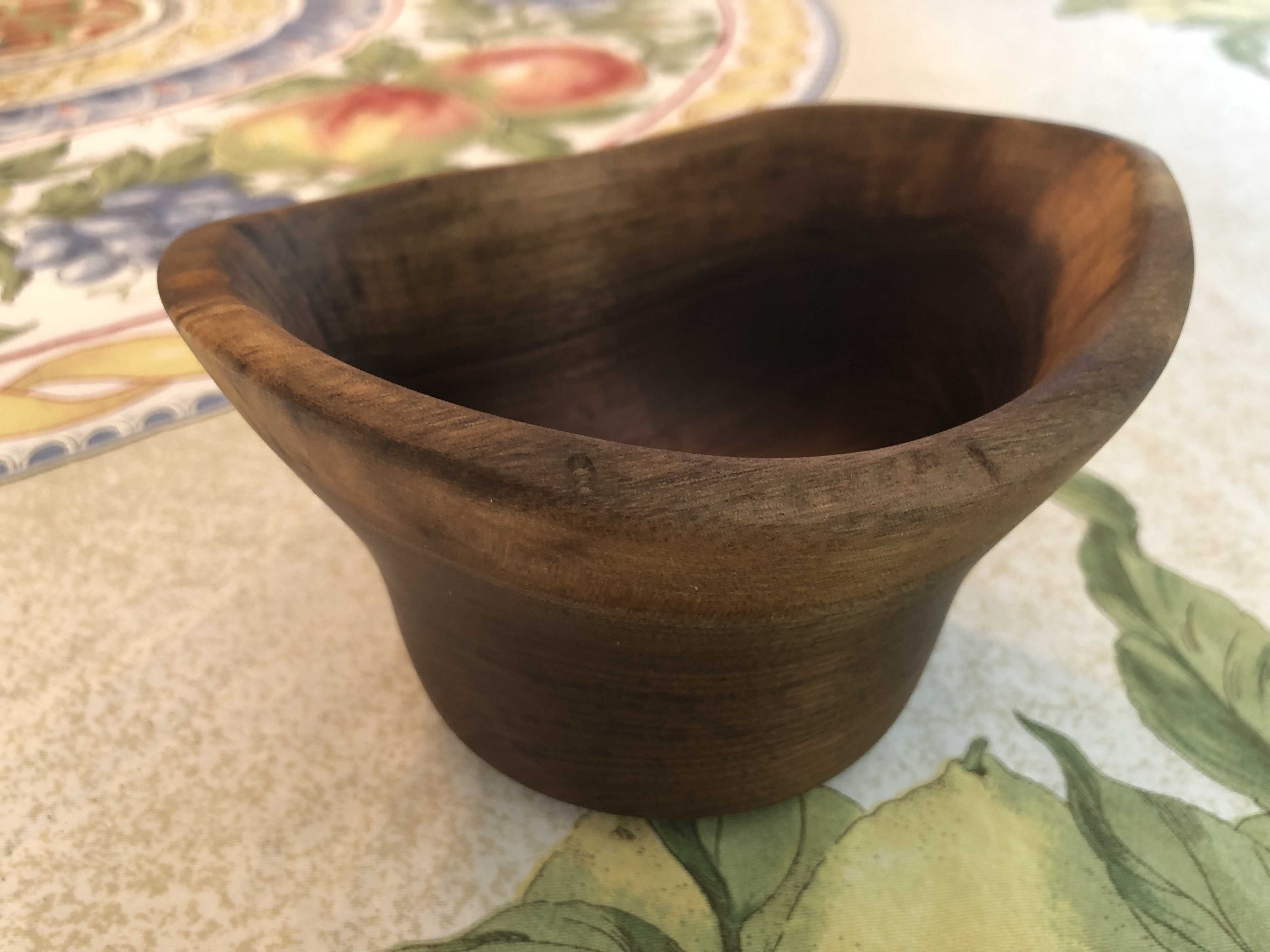 Small Natural Edge Walnut Bowl Approx 5 3/4" Diameter X 3 3/4" Tall
