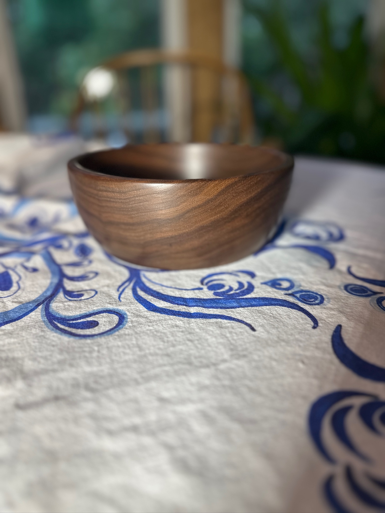 Walnut Bowl Approx 3" tall and 7 1/4" diameter.