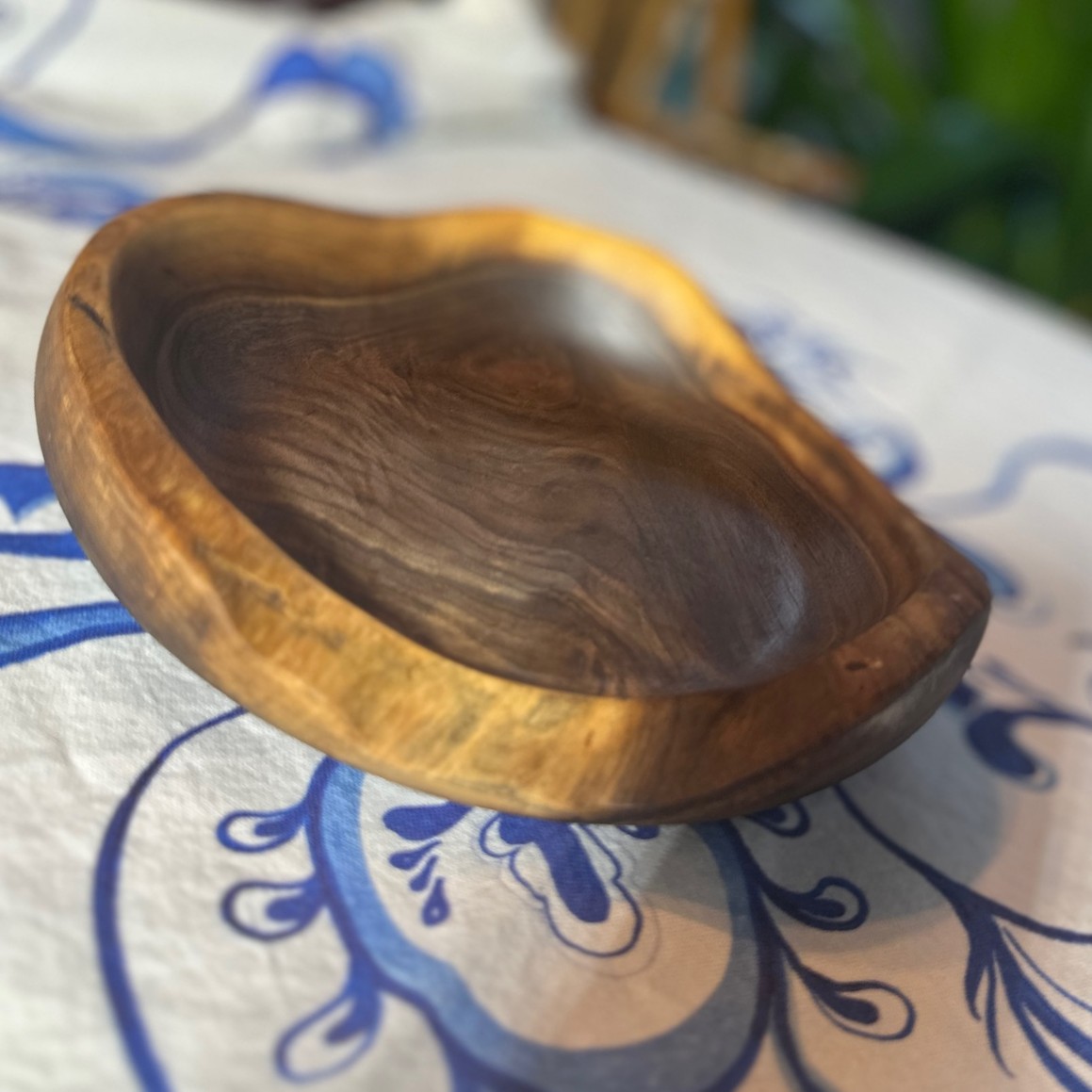 Live Edge Walnut Crotch Bowl Appox 9" Diameter X 2 3/4" Tall