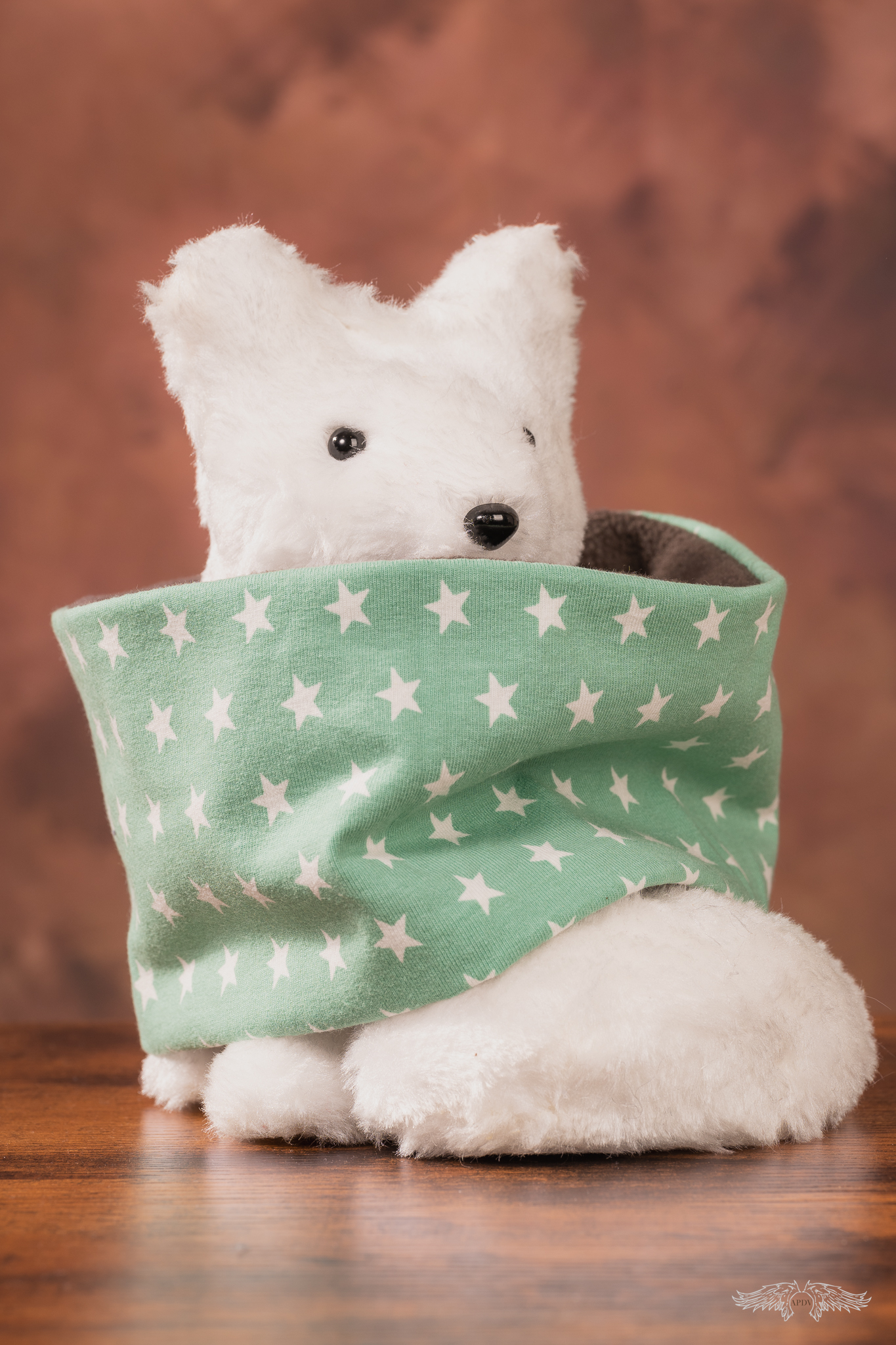Snood bébé vert motif "étoiles" 