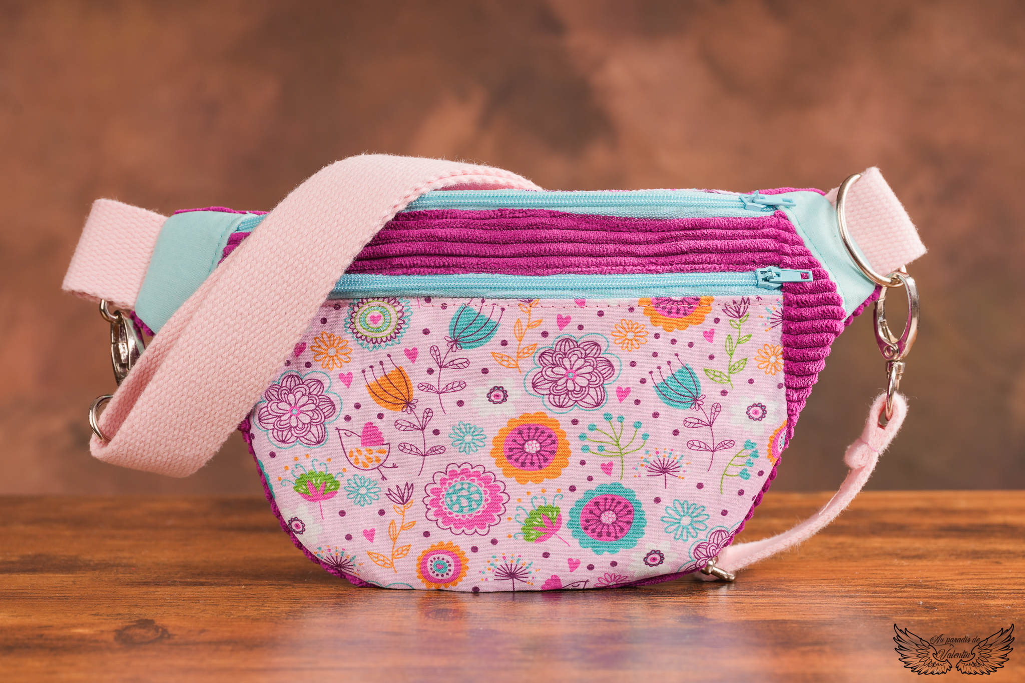 Sac banane fillette motif "fleurs"