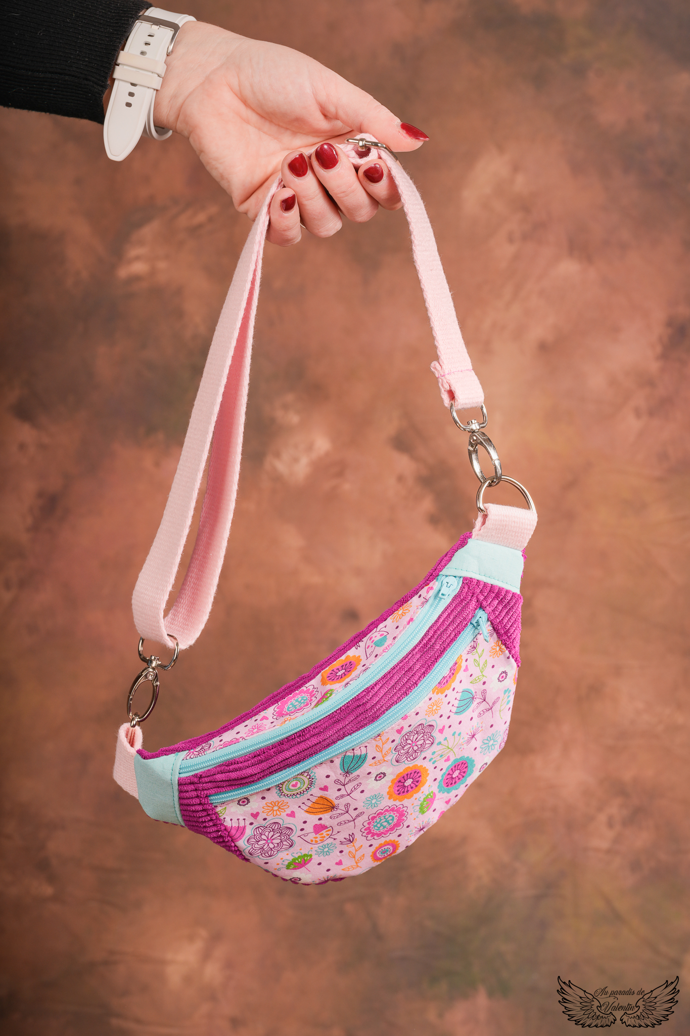 Sac banane fillette motif "fleurs"