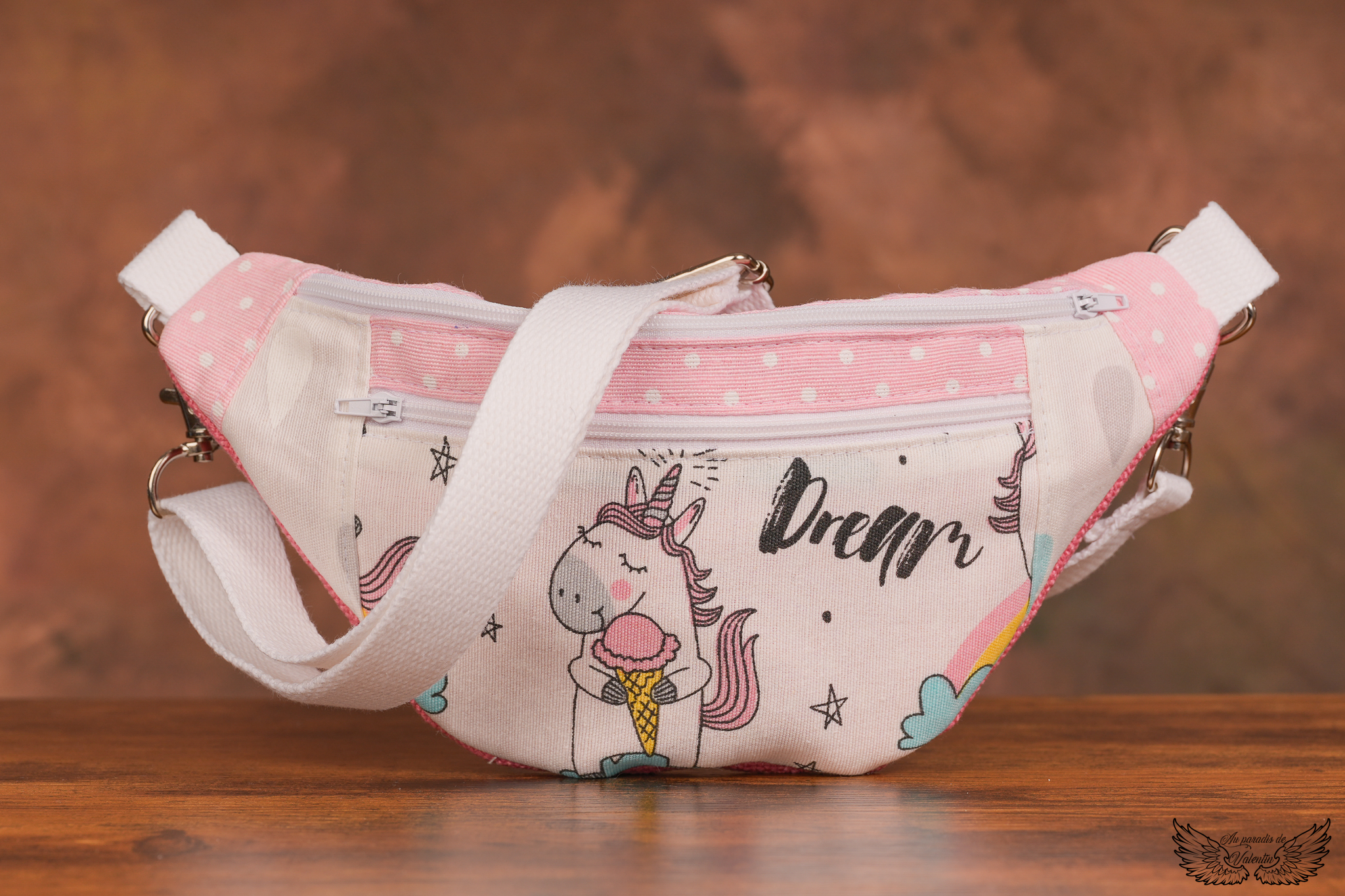 Sac banane fillet motif "licorne"