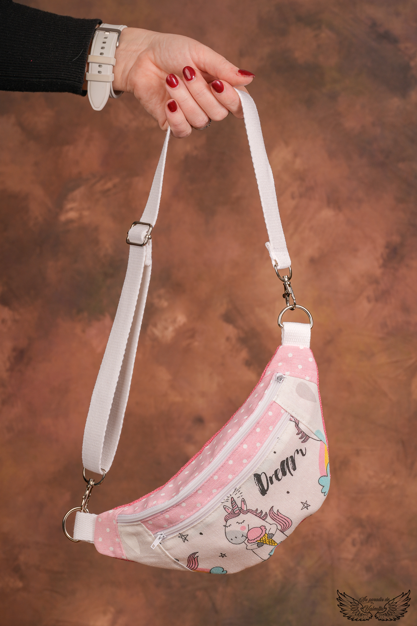 Sac banane fillet motif "licorne"