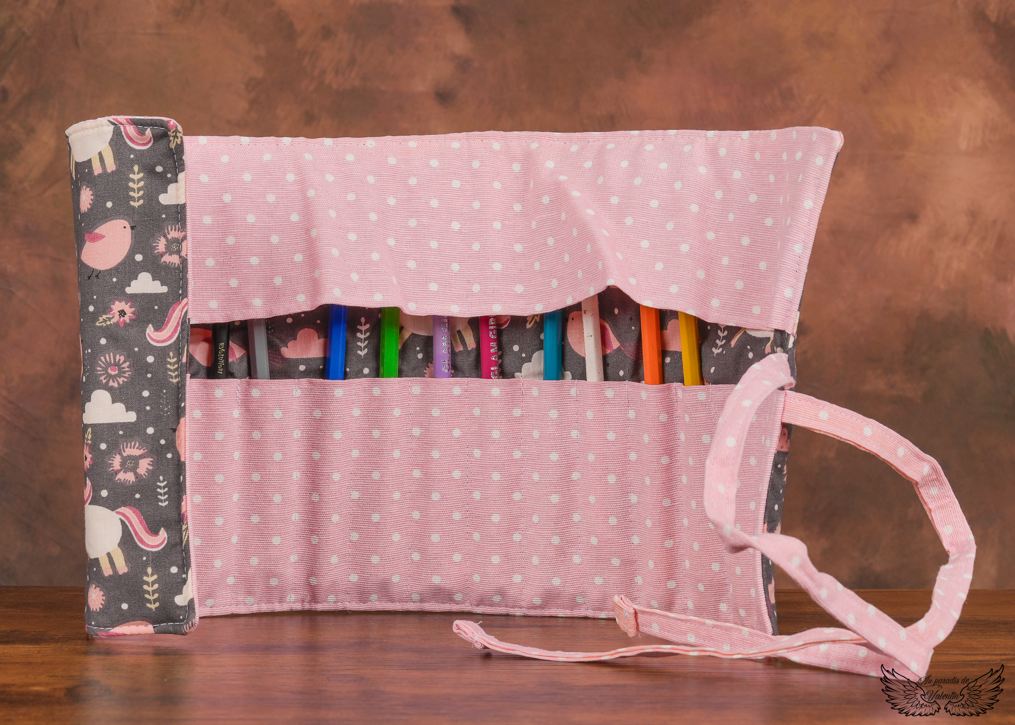 Trousse à rouler "licornes"