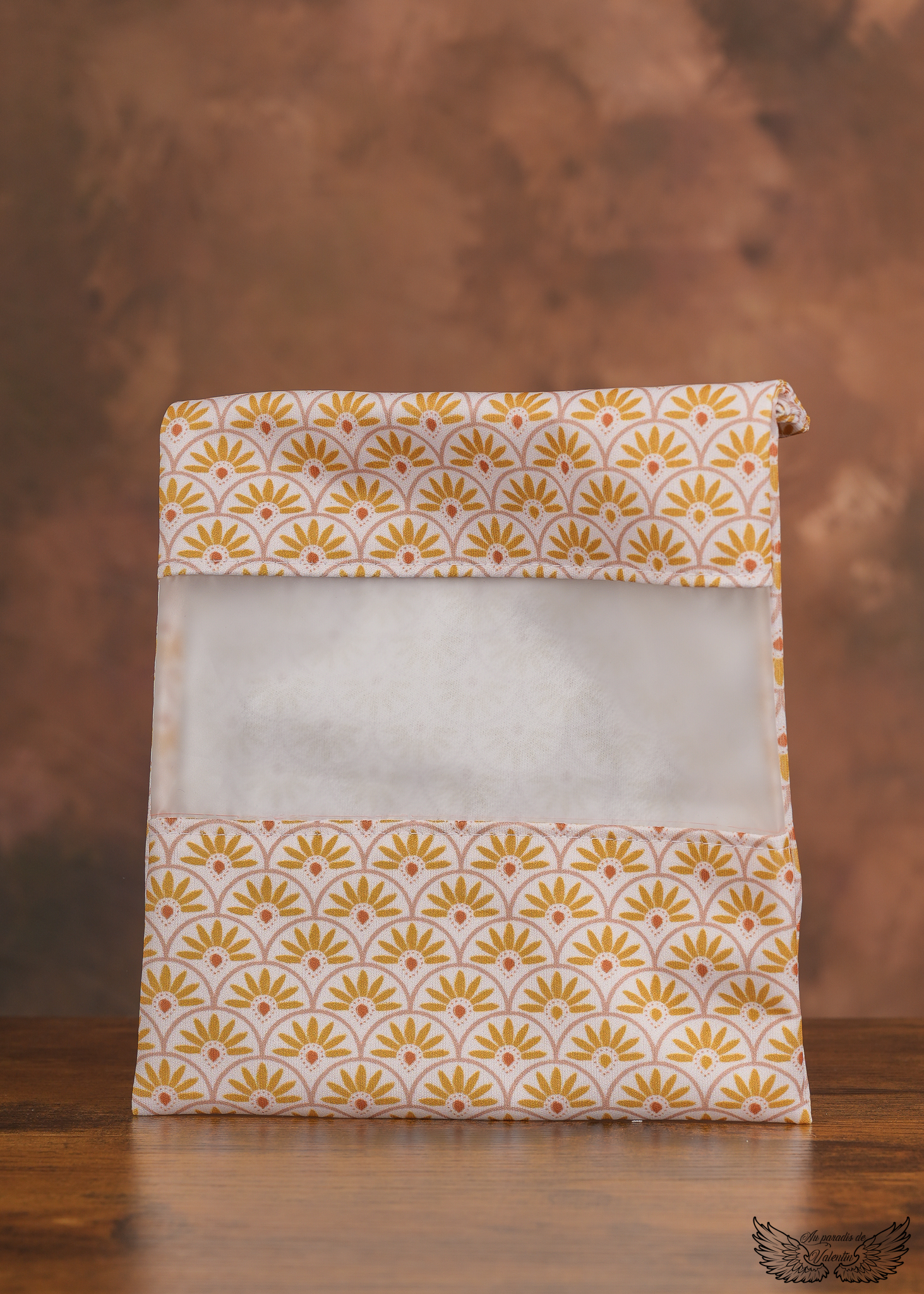 Sac à congélation petit modèle motif "éventails jaunes"