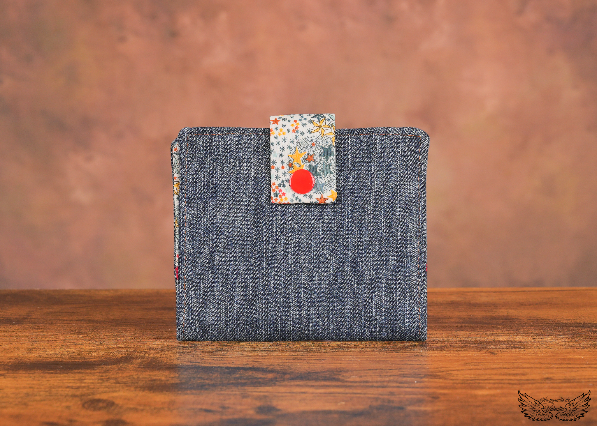 Portefeuille jean/liberty étoilé