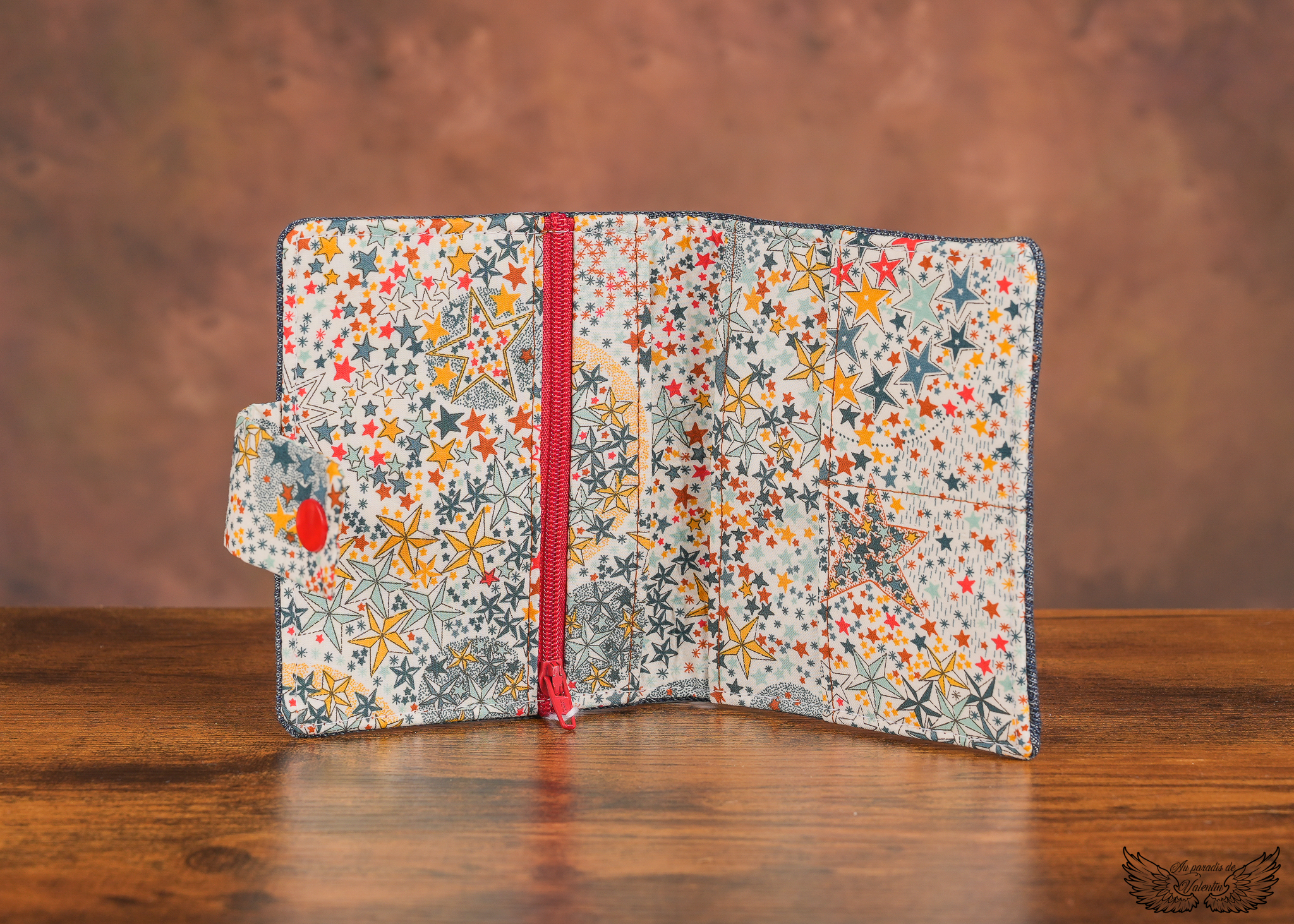 Portefeuille jean/liberty étoilé