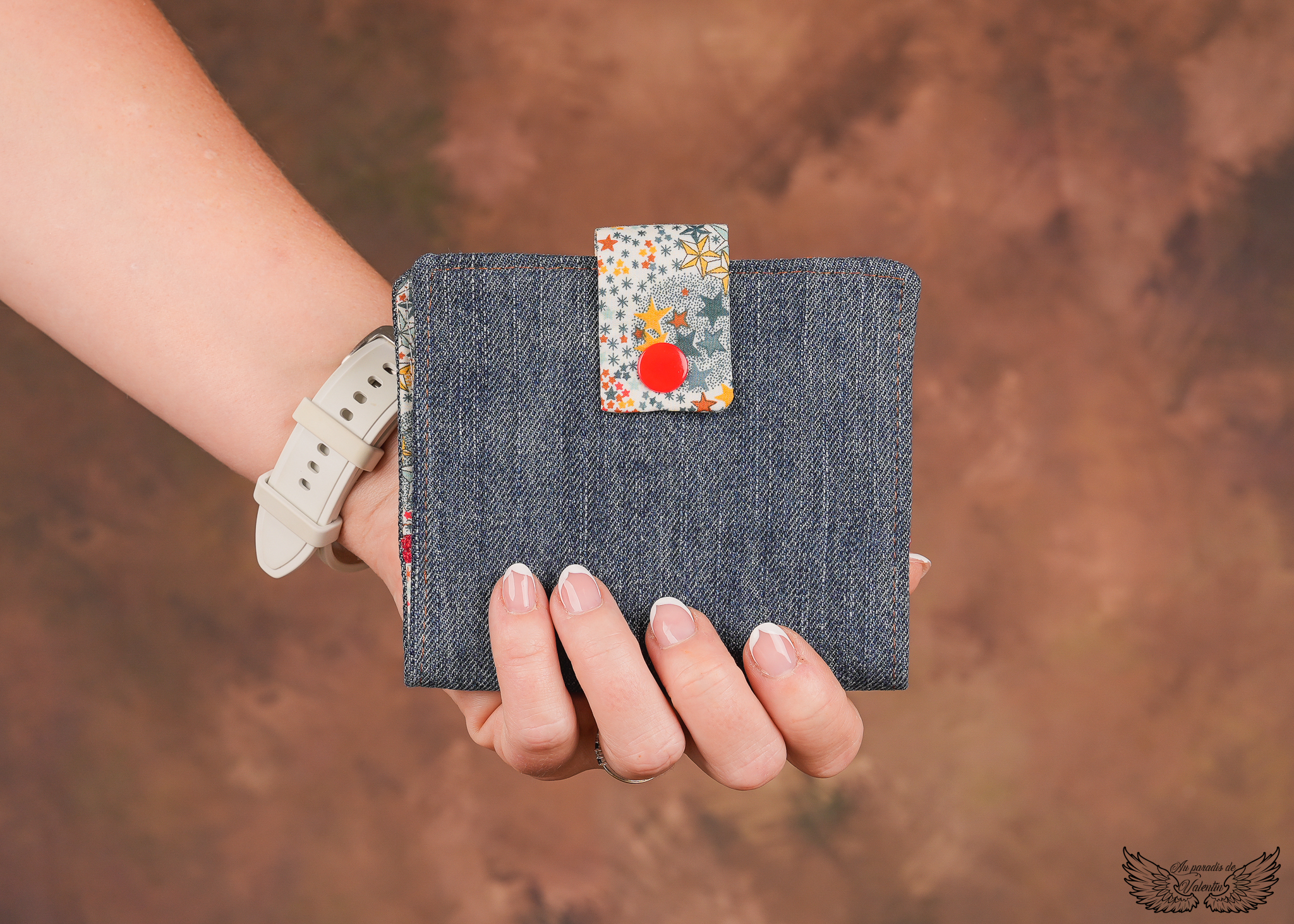 Portefeuille jean/liberty étoilé