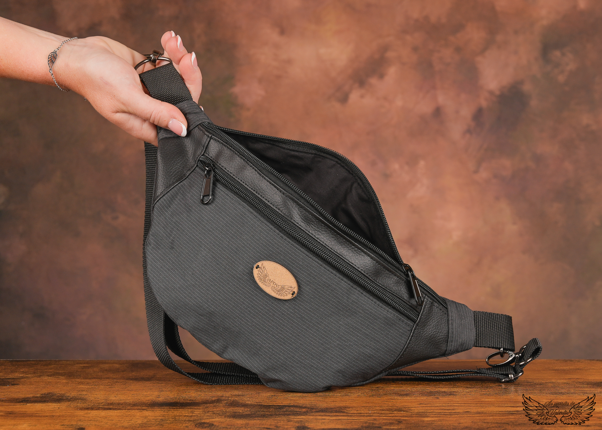 Sac banane homme all black