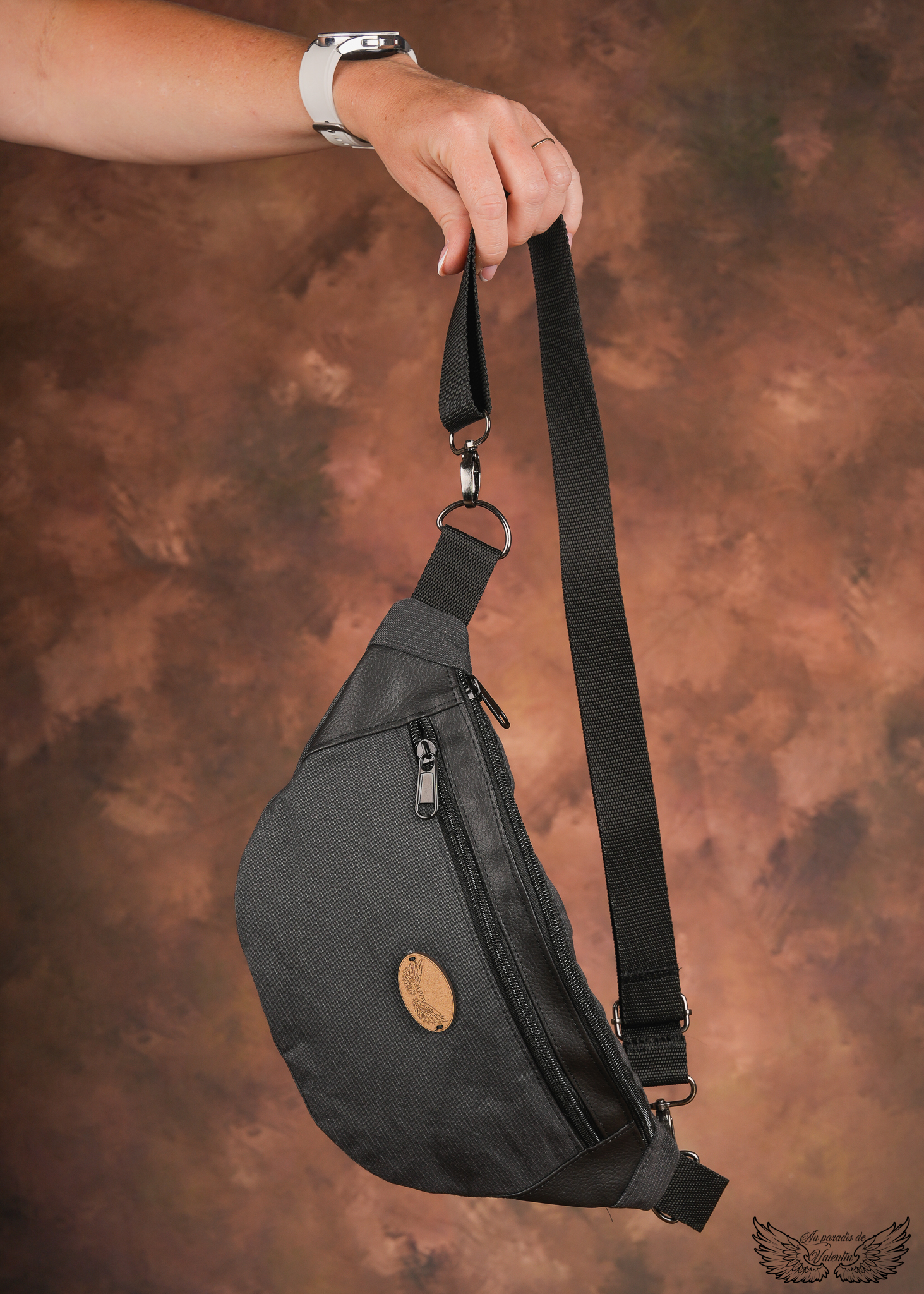 Sac banane homme all black