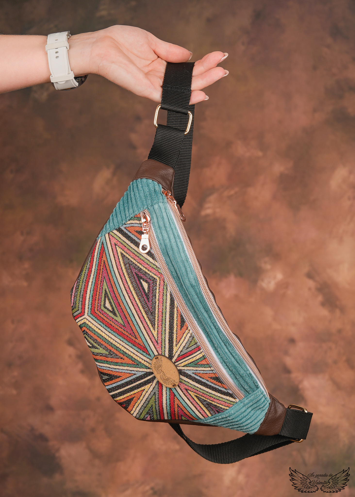 Sac banane jacquard triangles