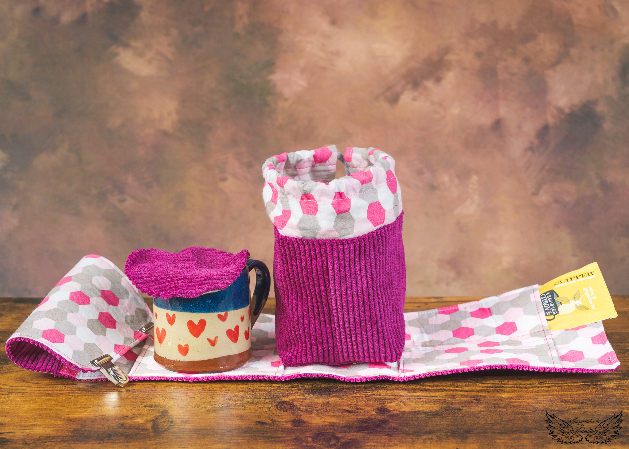 Mug bag fuschia