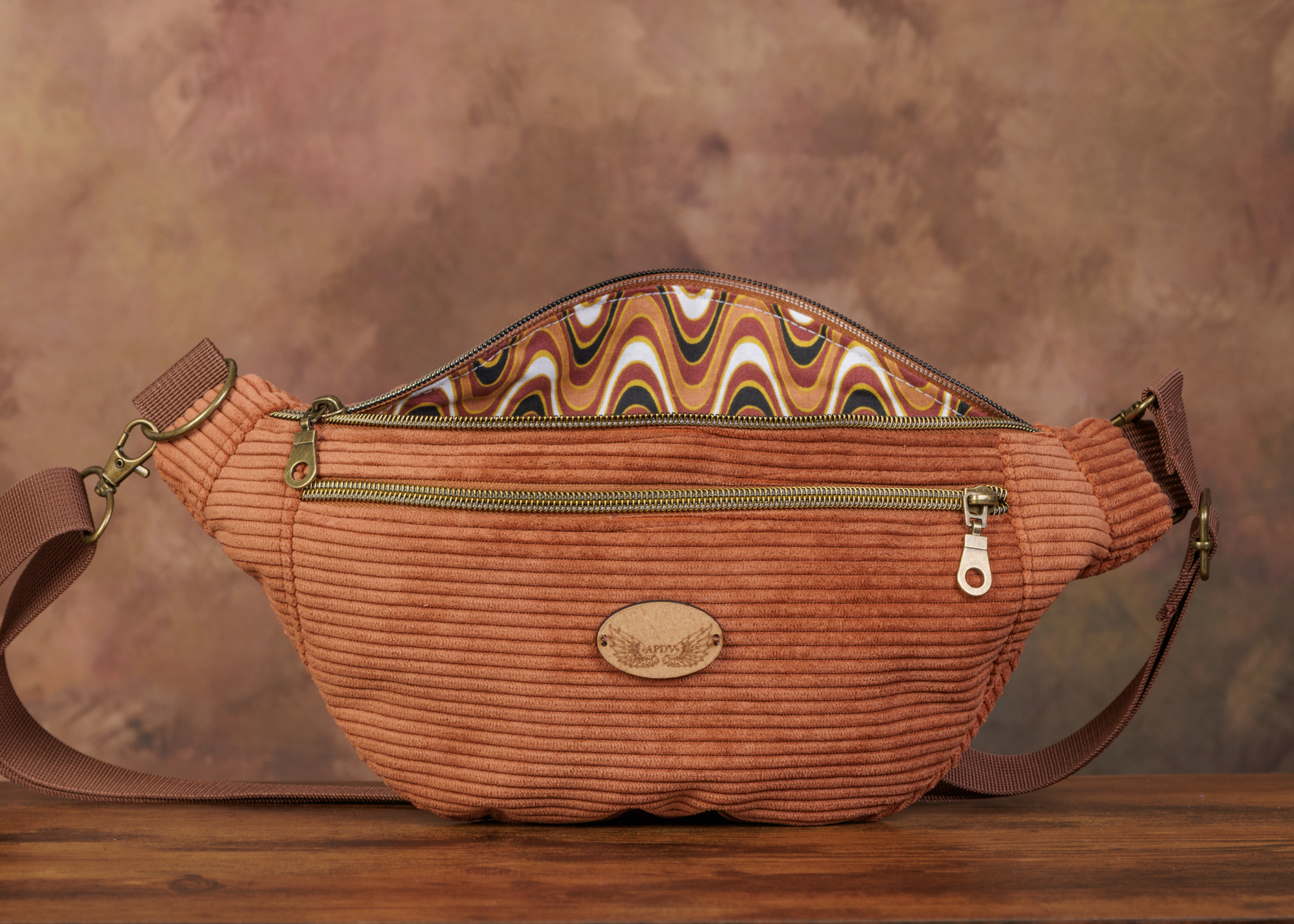 Sac banane velours orange