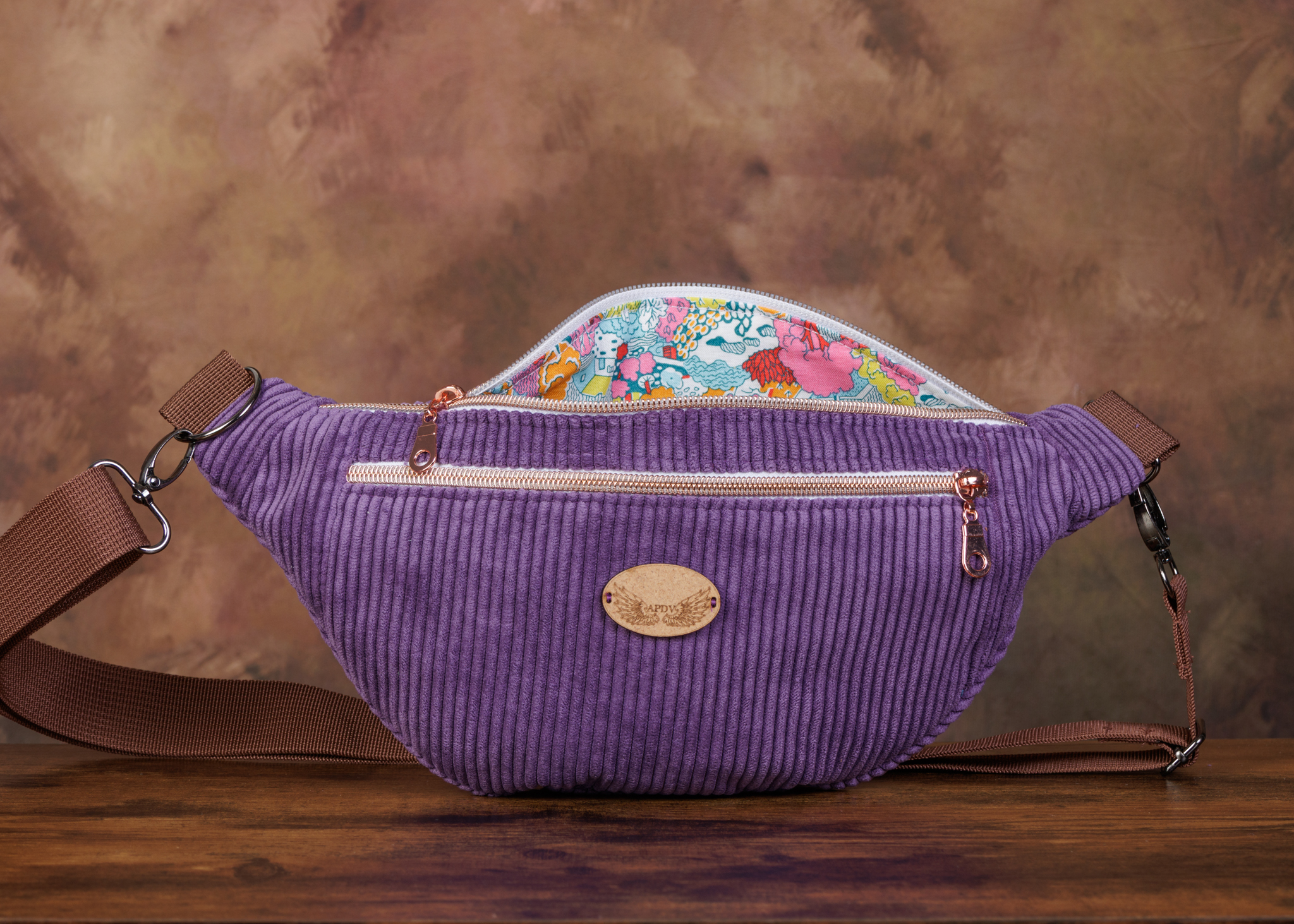 Sac banane velours violet