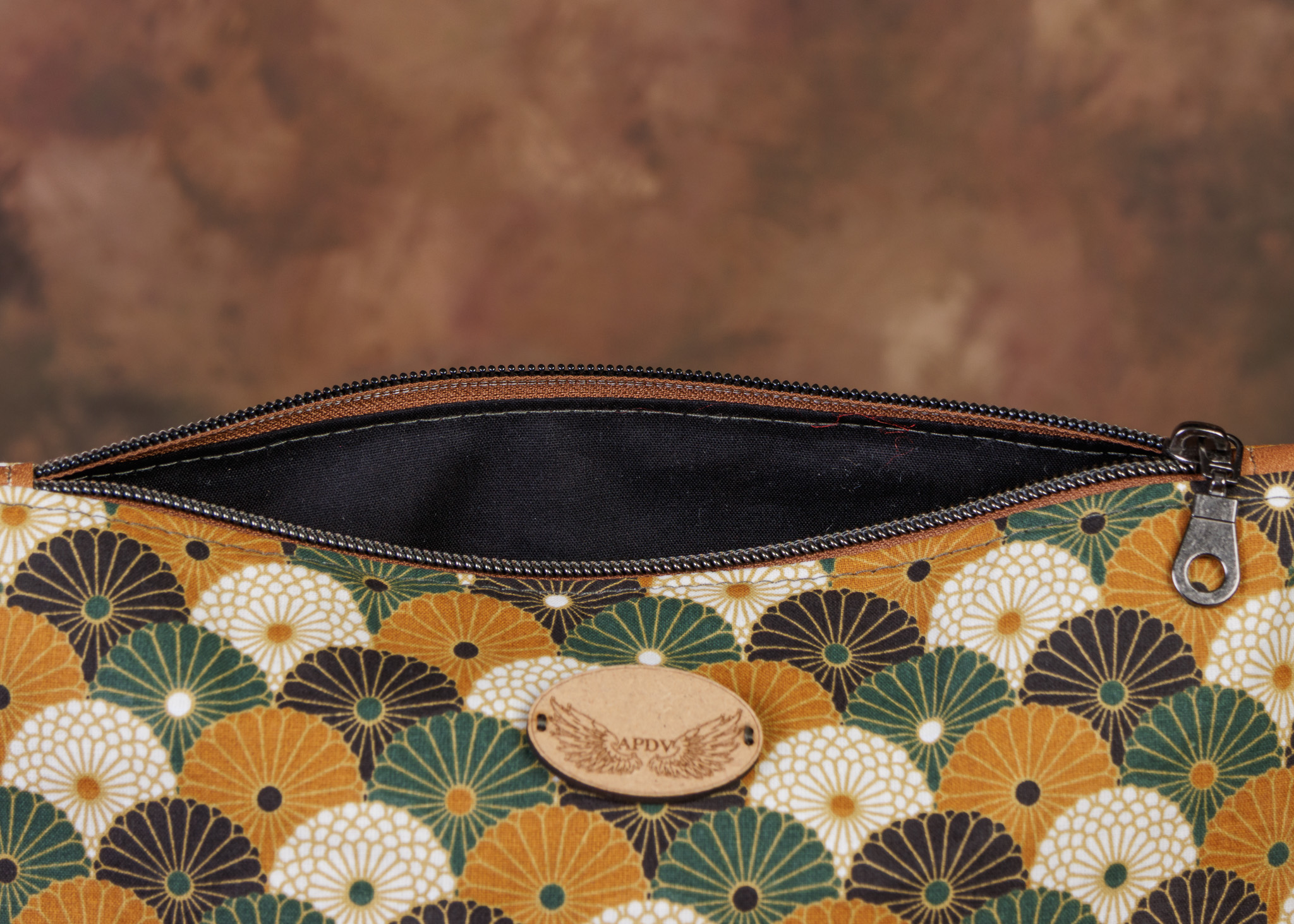 Trousse grand format éventails vert