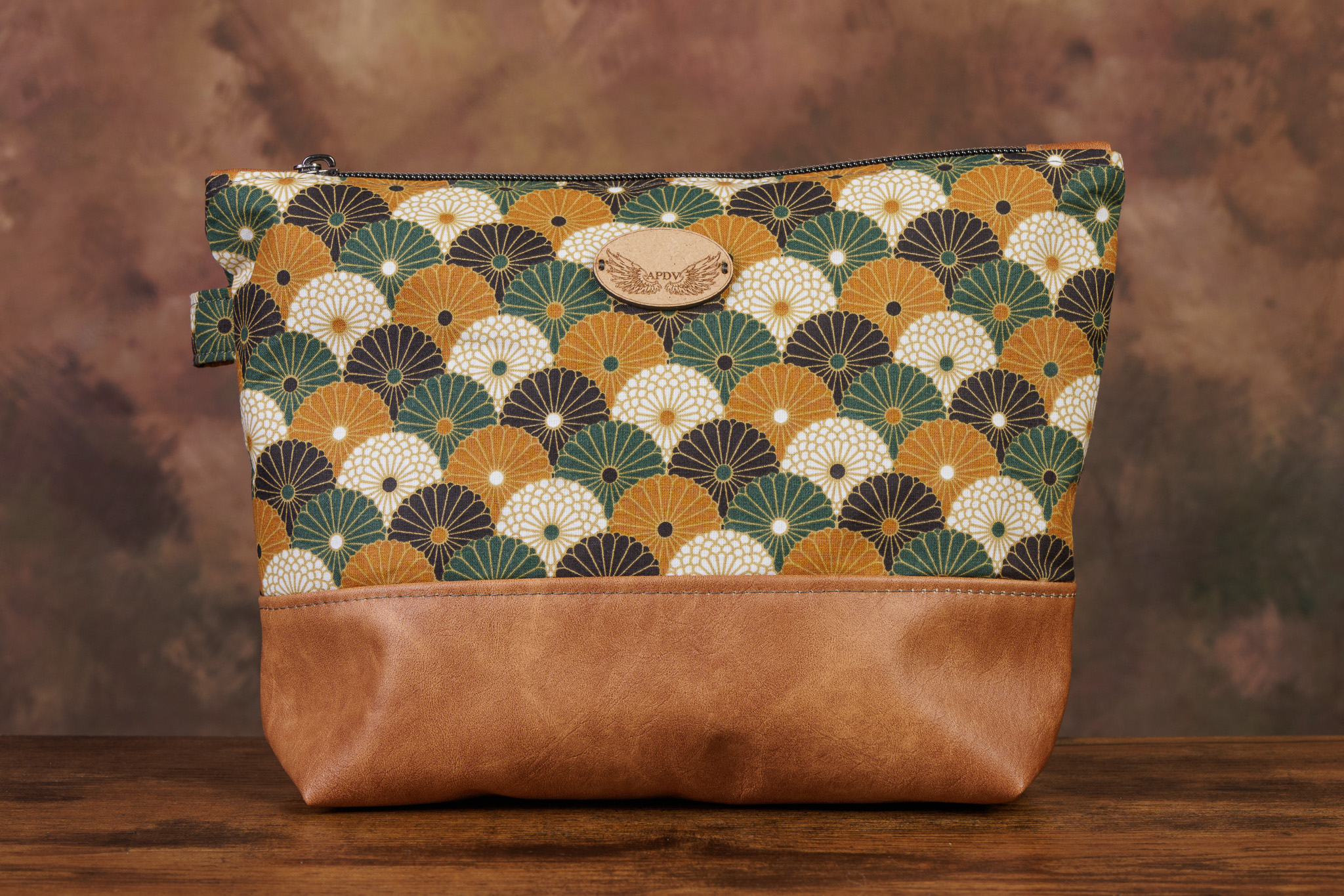 Trousse grand format éventails vert