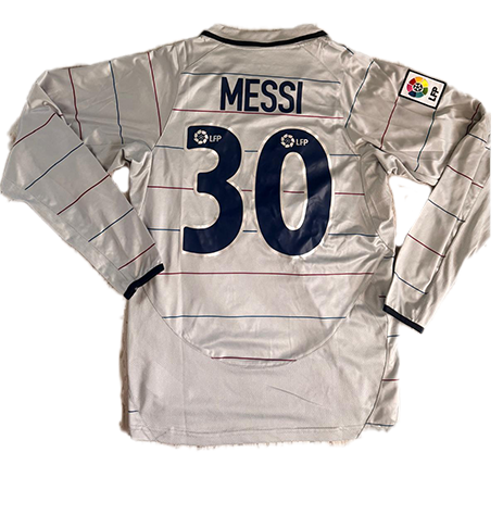 FC Barcelona Away Kit Long-Sleeve 2003/04 Messi - (Size M)