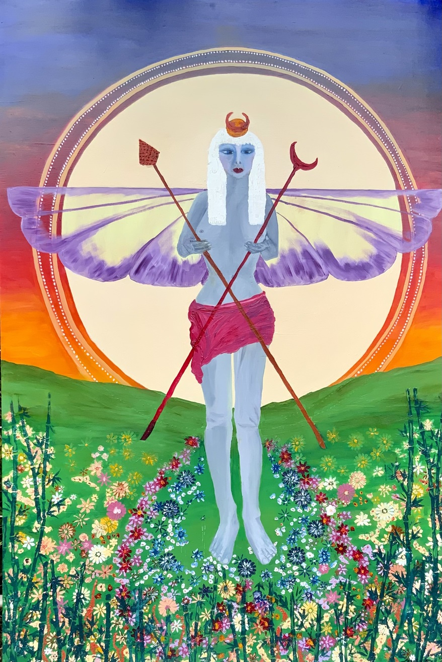 Fairy Priestess.  Oil on Plywood. 80 x 120cm