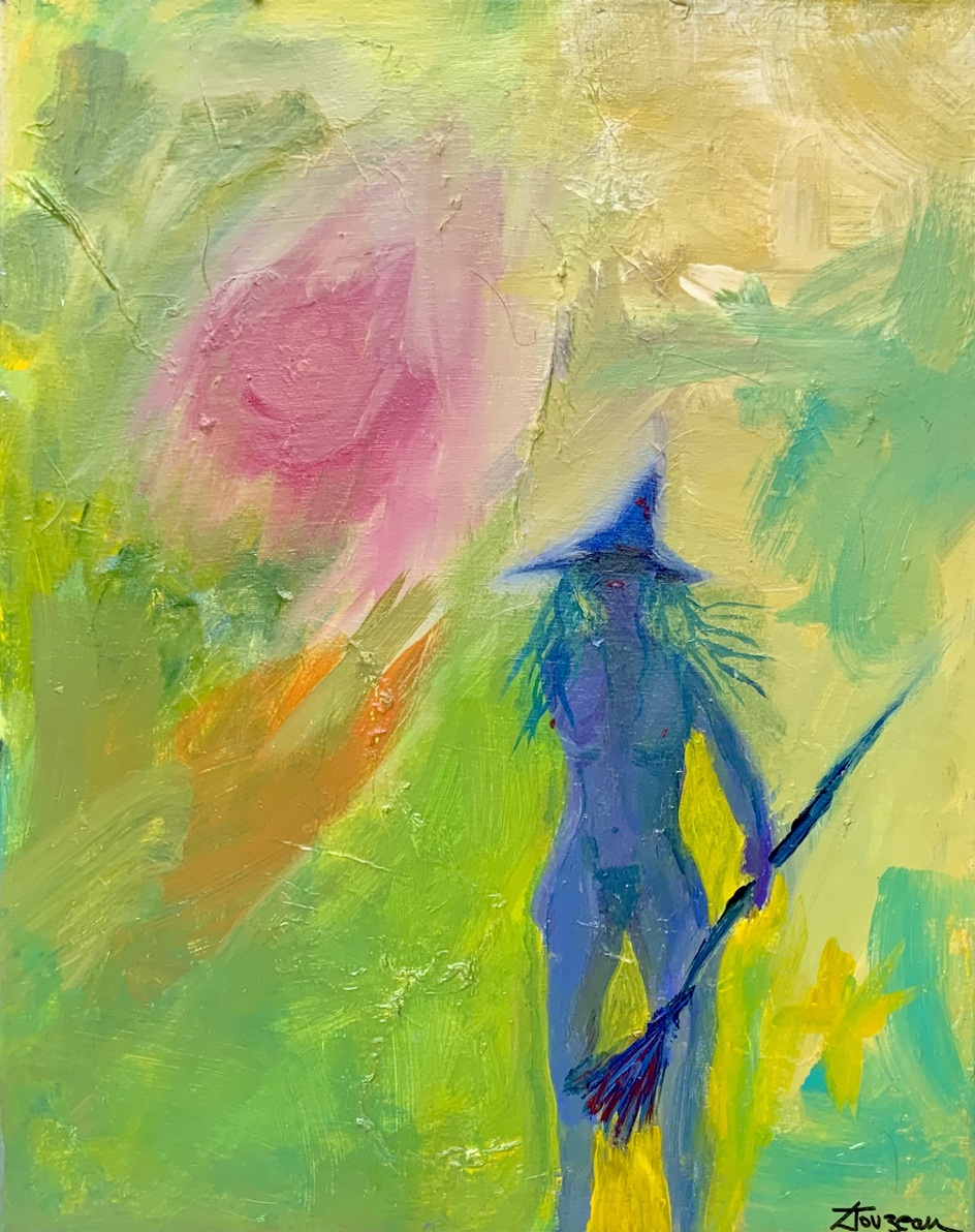 Witchy. Acrylic, paper on Canvas. 40 x 50cm