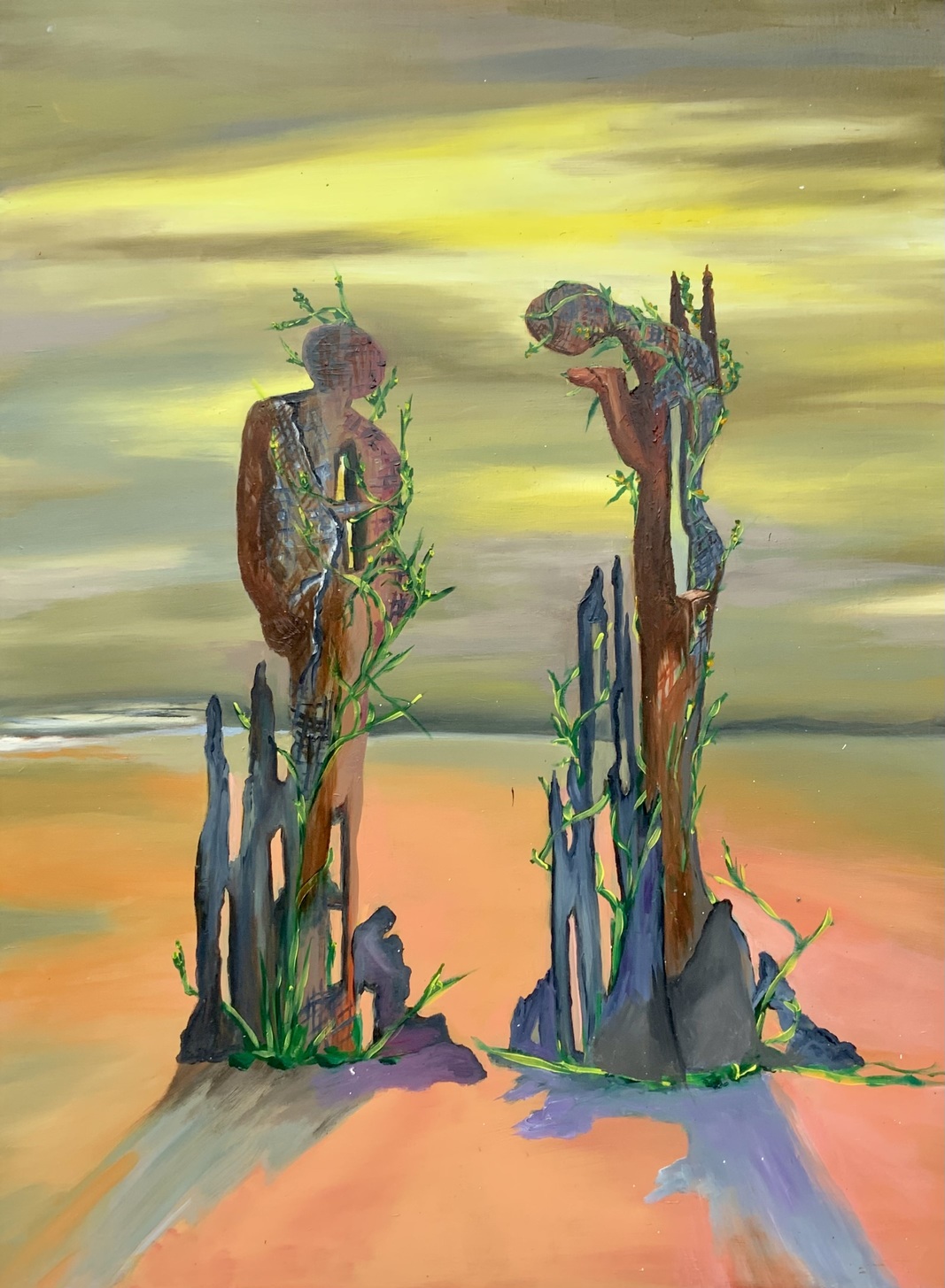 In style of Dali. Oil on board. 60 x 80cm