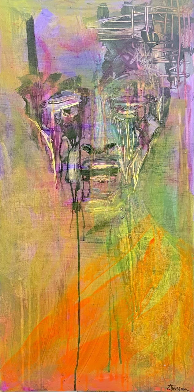 Cancelled Lockdown. Acrylic and inks on board. 80 x 40cm