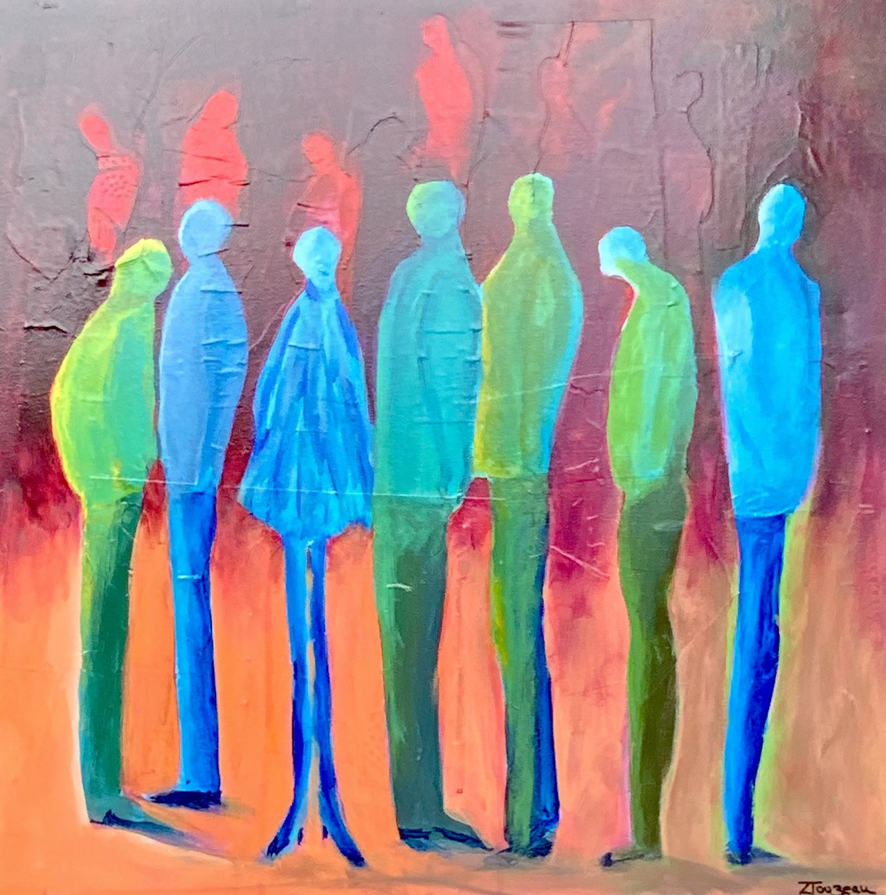 The Boys Club. Acrylic on canvas. 60 x 60cm