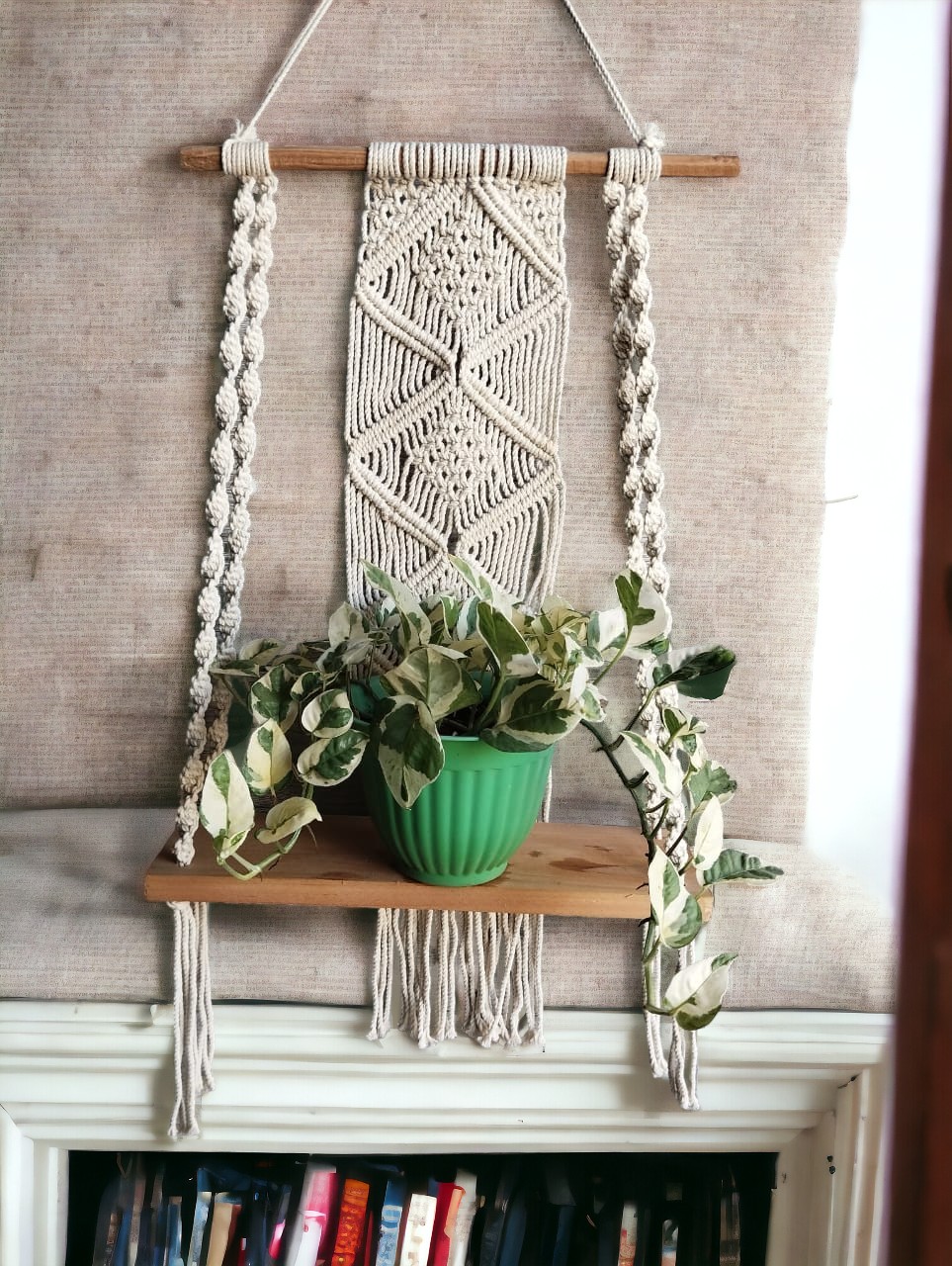 Macrame shelf