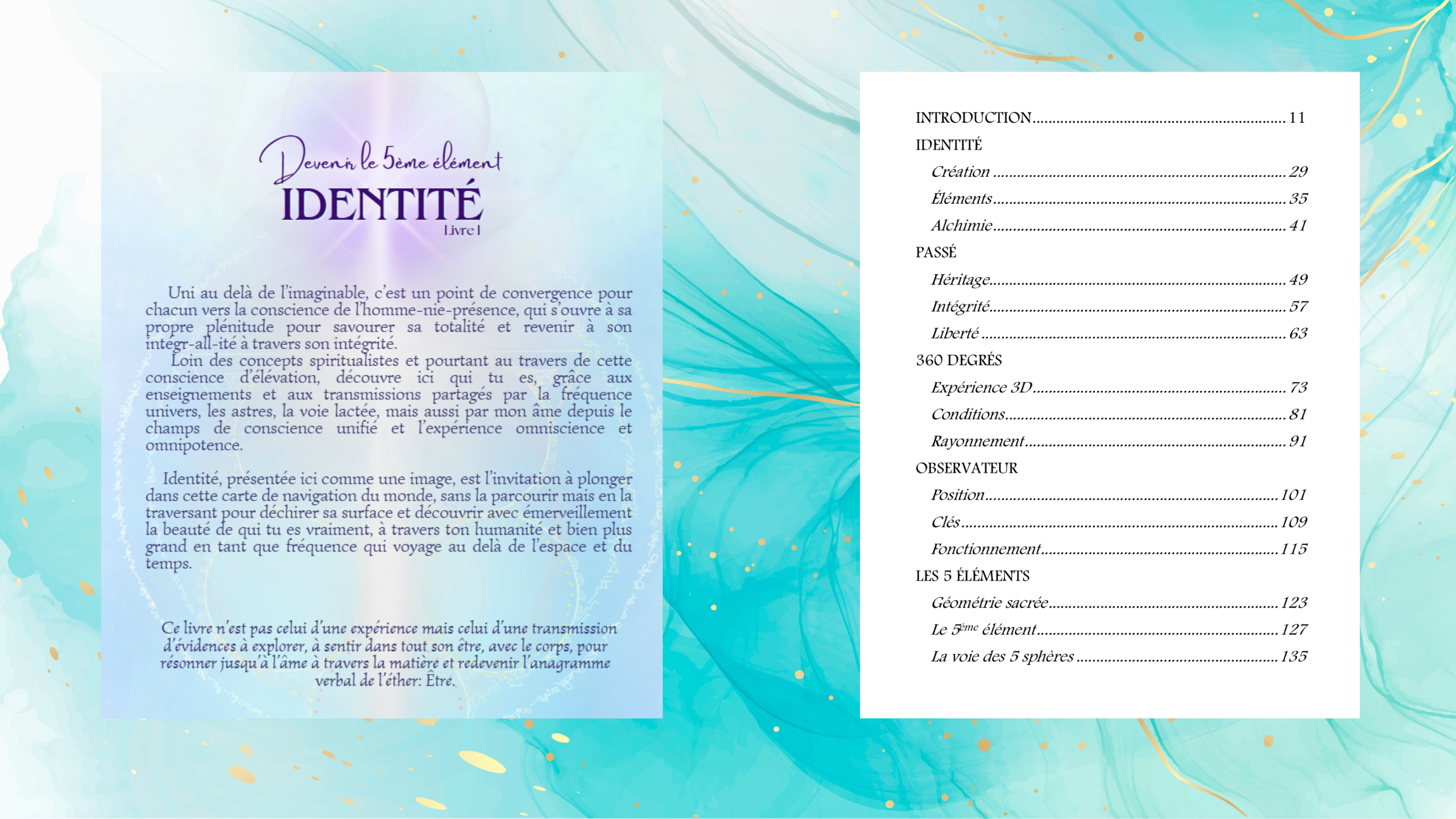 Le Livre IDENTITE, La conscience du retour à l'origin'all