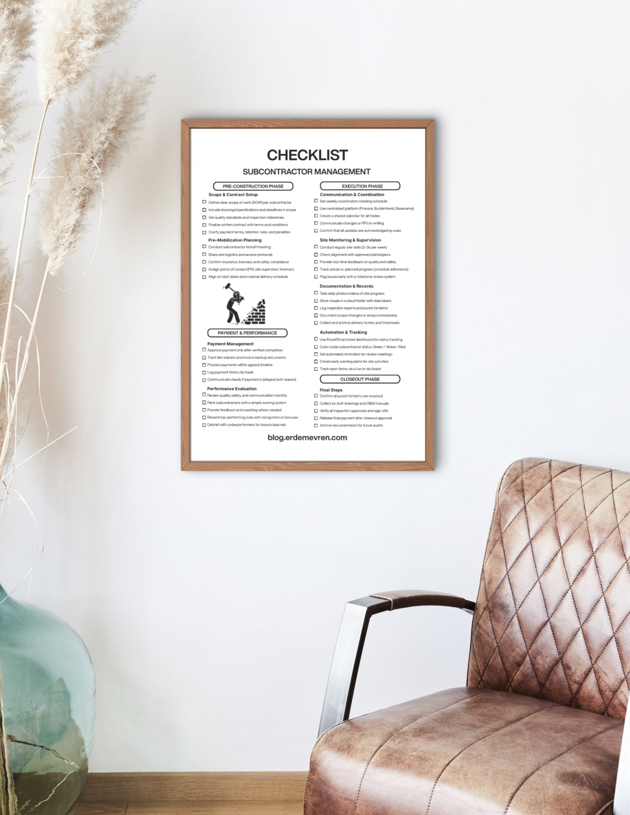 Checklist - Subcontractor Management 