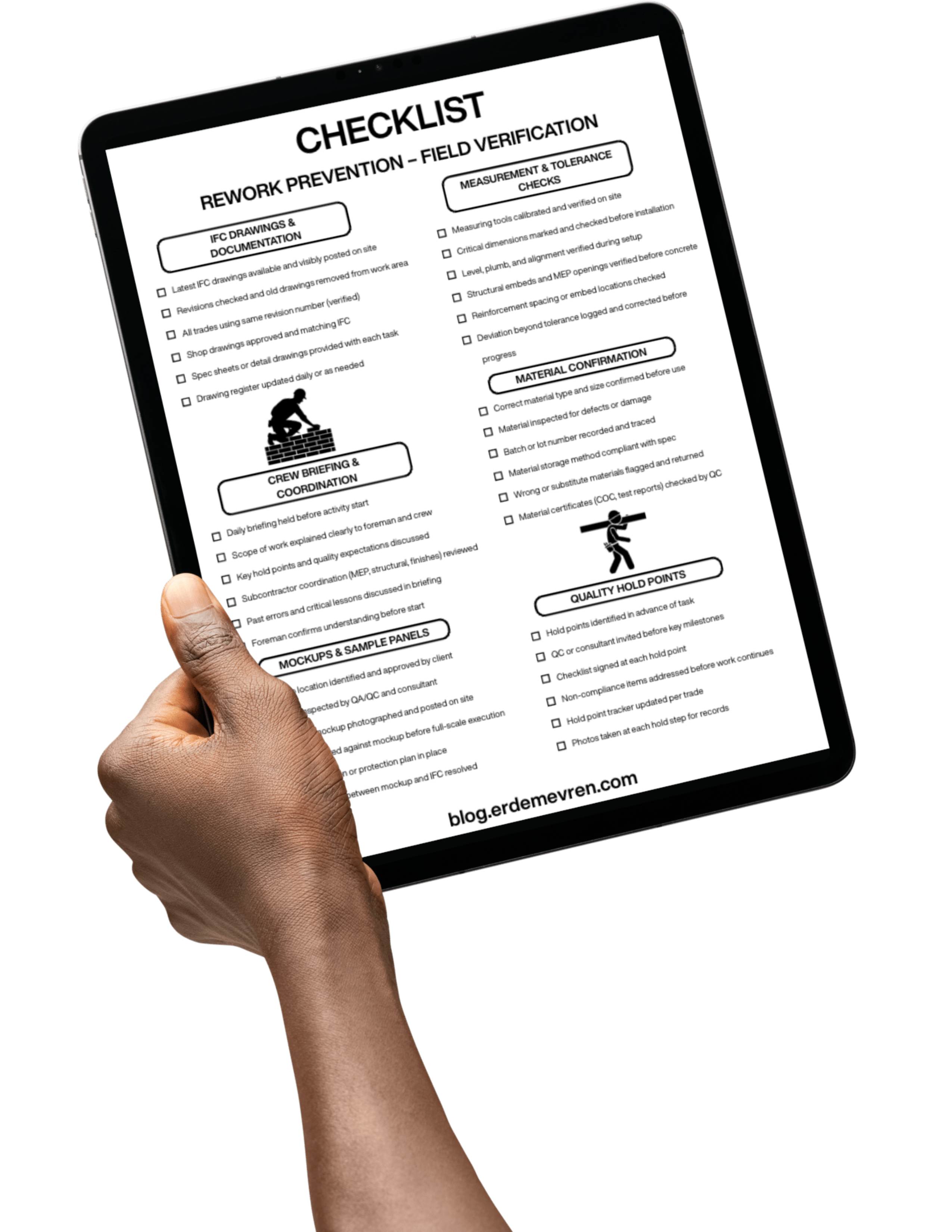 Checklist – Rework Prevention: Field Verification