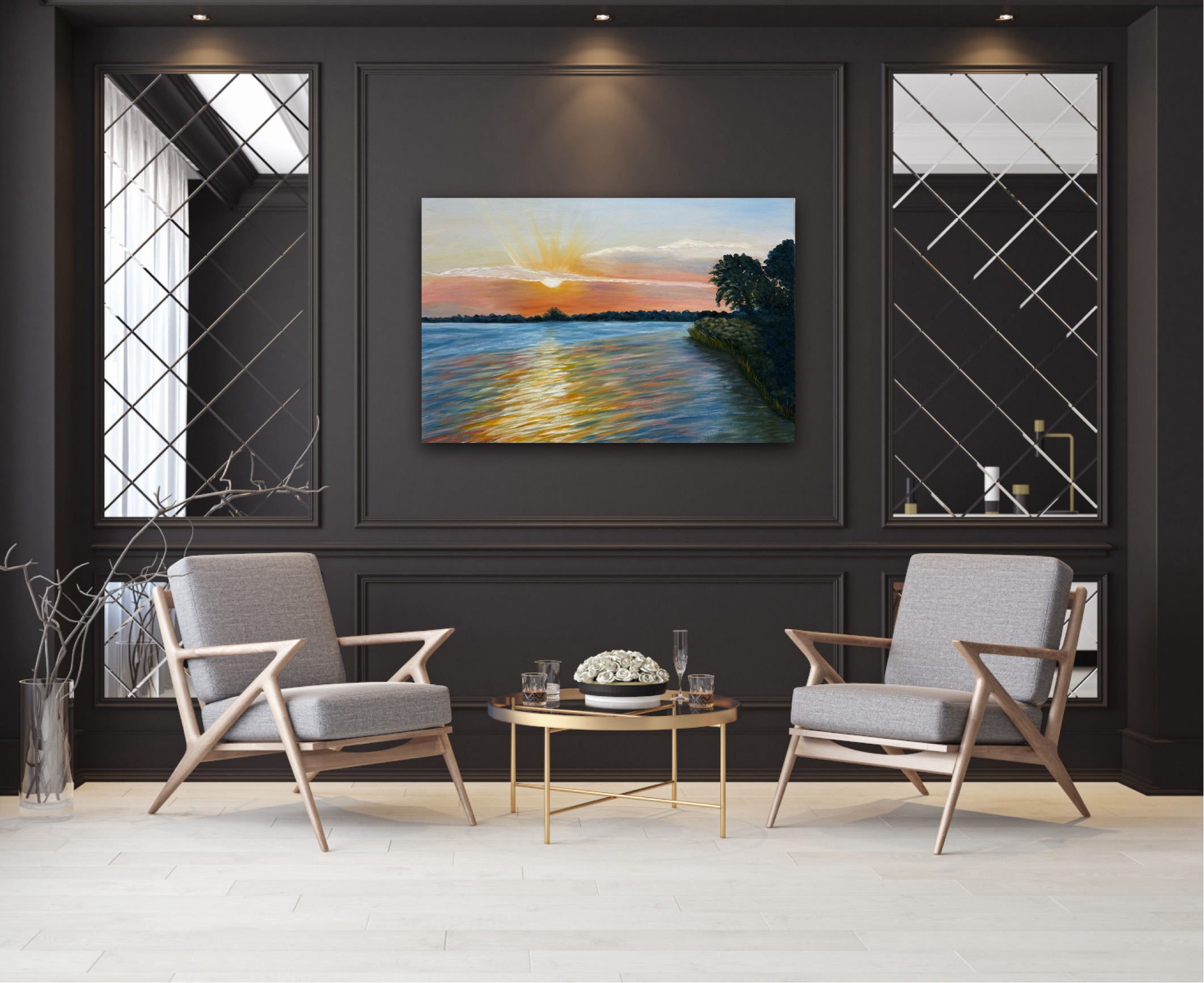 “Evening Glory” – Original Sunset Landscape Oil Painting