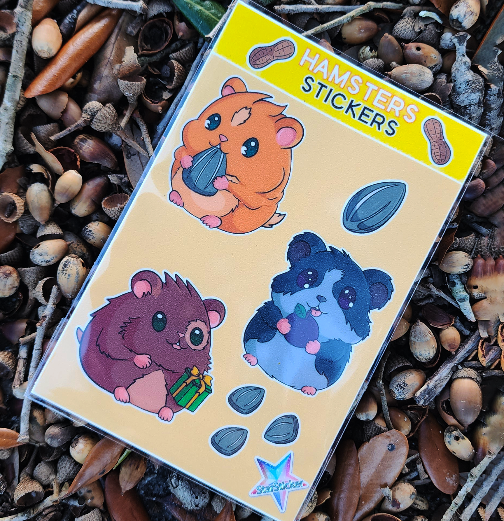 Hamster Sticker Sheet (Orange, Brown, and Black)