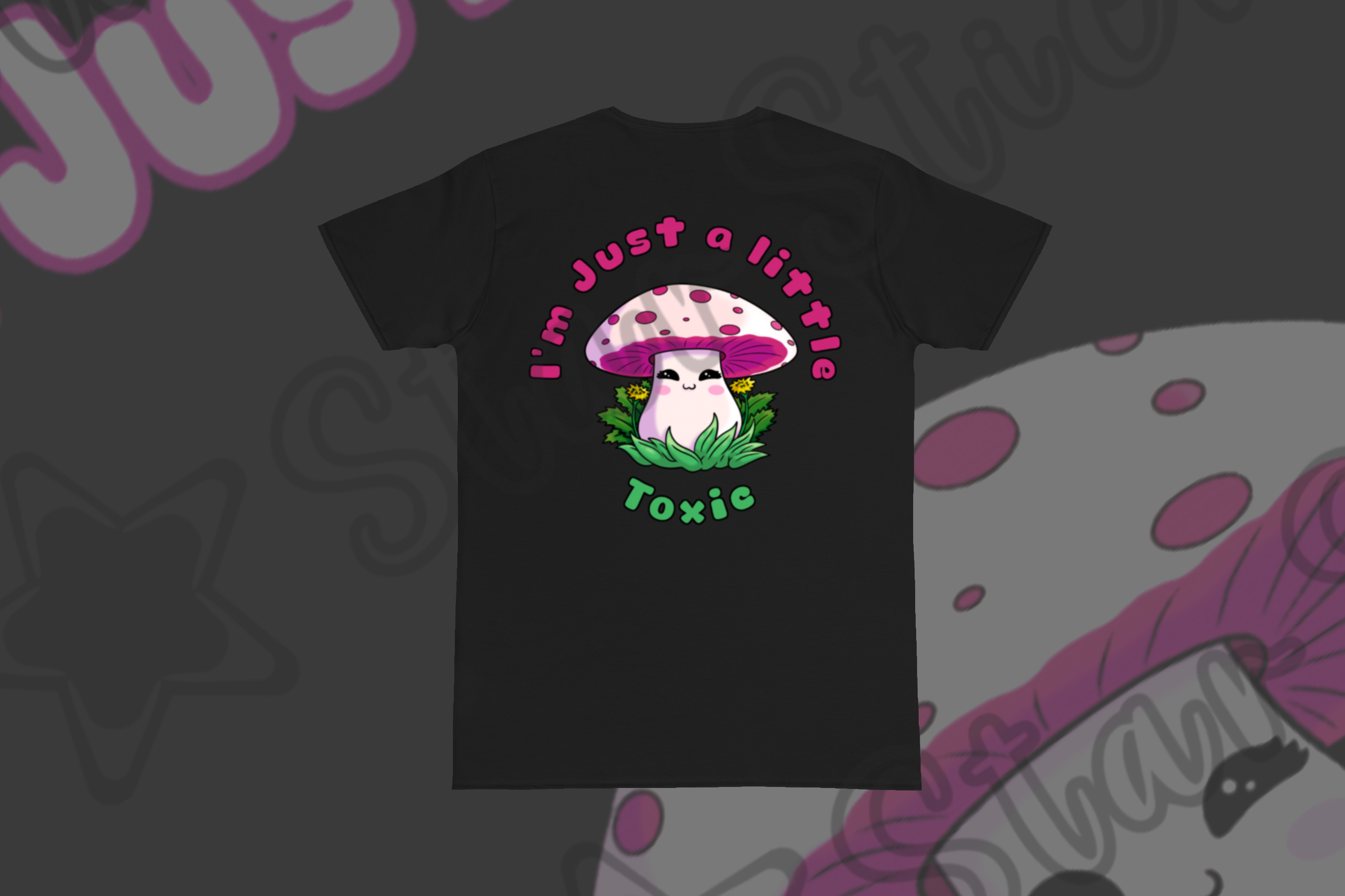 White Mushroom Graphic T-Shirt | I'm just a little toxic